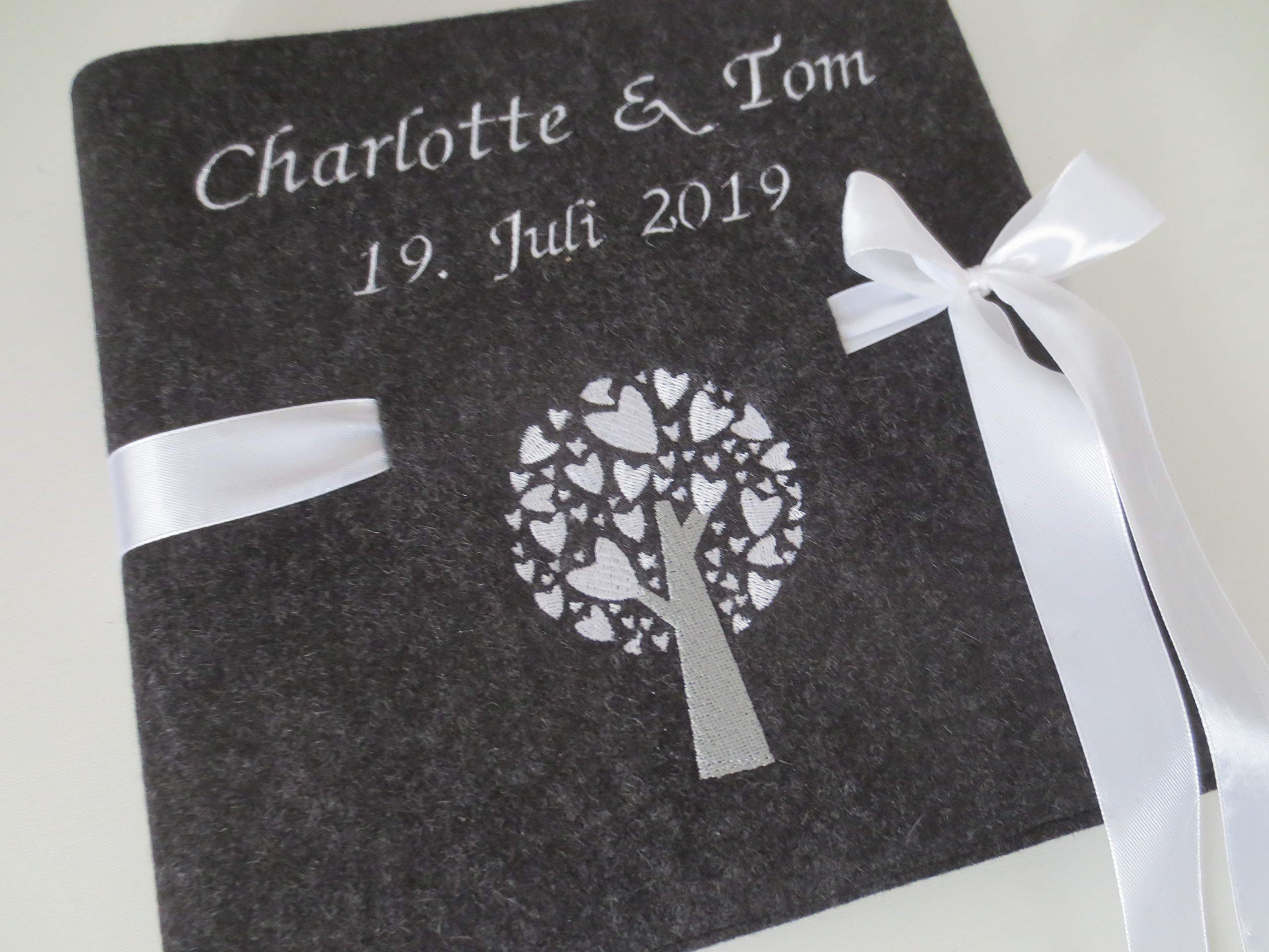 Fotoalbum Album Hochzeitsalbum Hochzeit Gästebuch Hochzeitsreise Geschenk Wollfilz Filz 26 cm x 25 cm