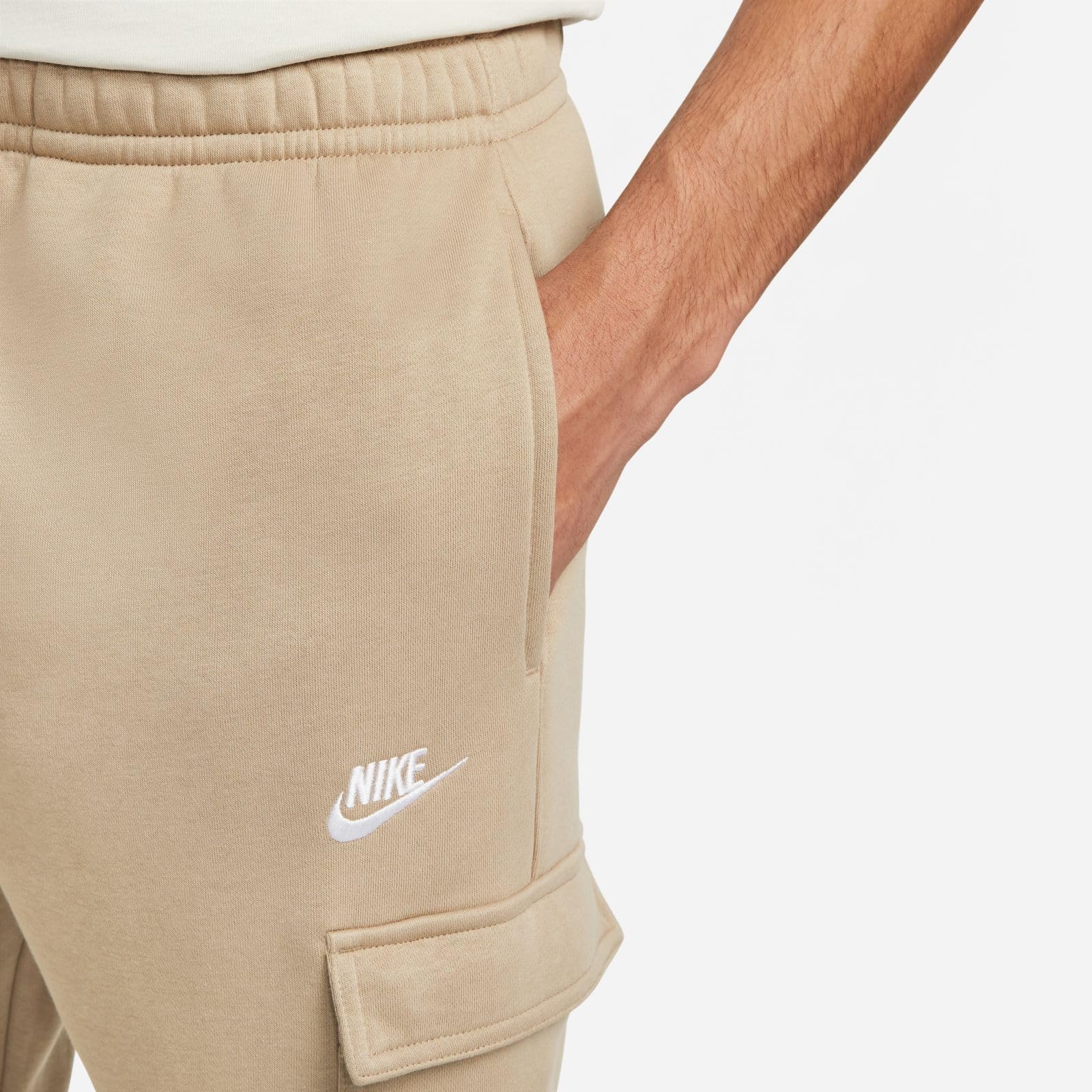 Nike Sportswear Club Fleeceb Men's Cargo Pants (CD3129-247, Khaki/Khaki/White) Size Large