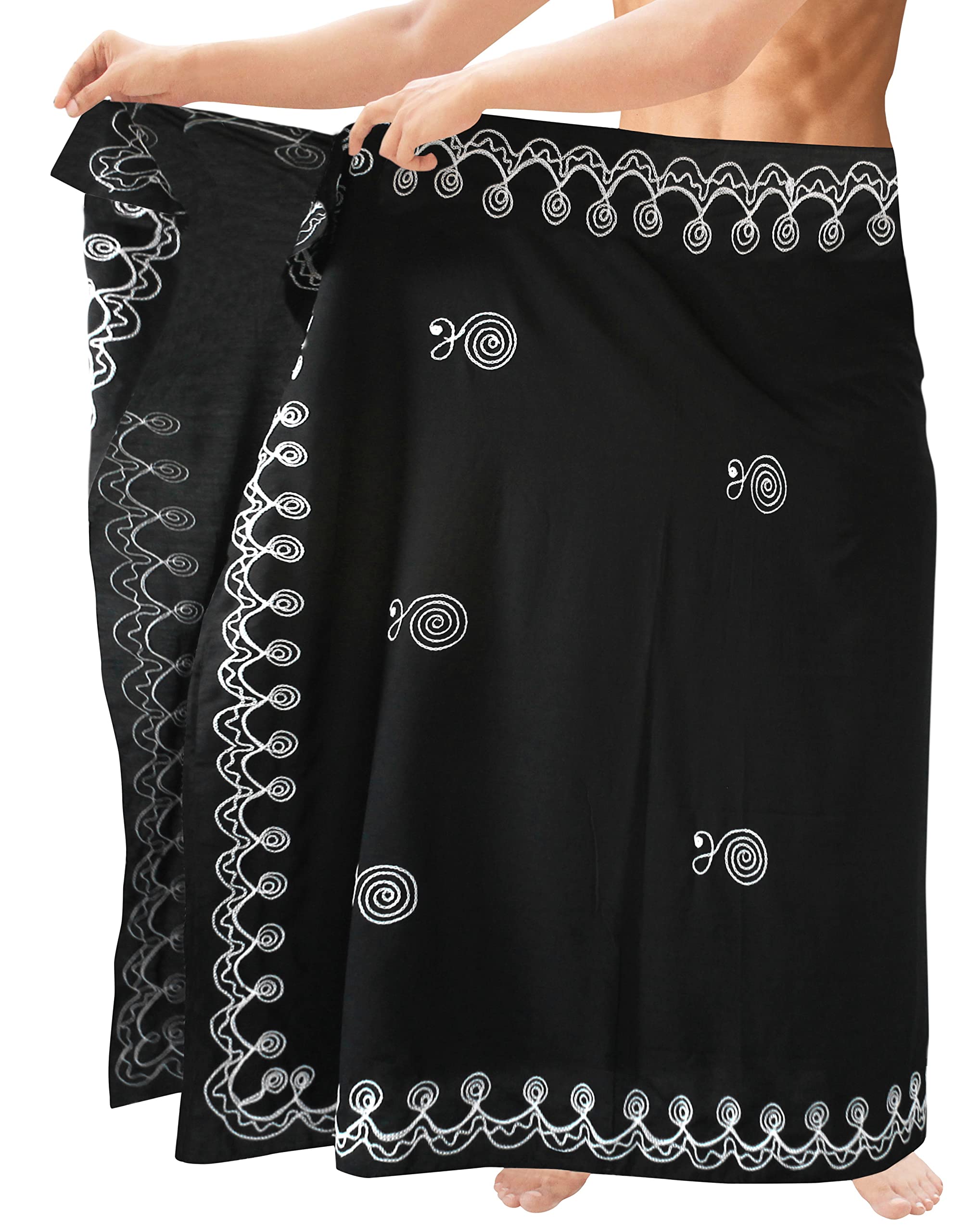 LA LEELA Men's Casual Beach Cover-Up Summer Swimwear Sarong Beachwear Pareo Wrap