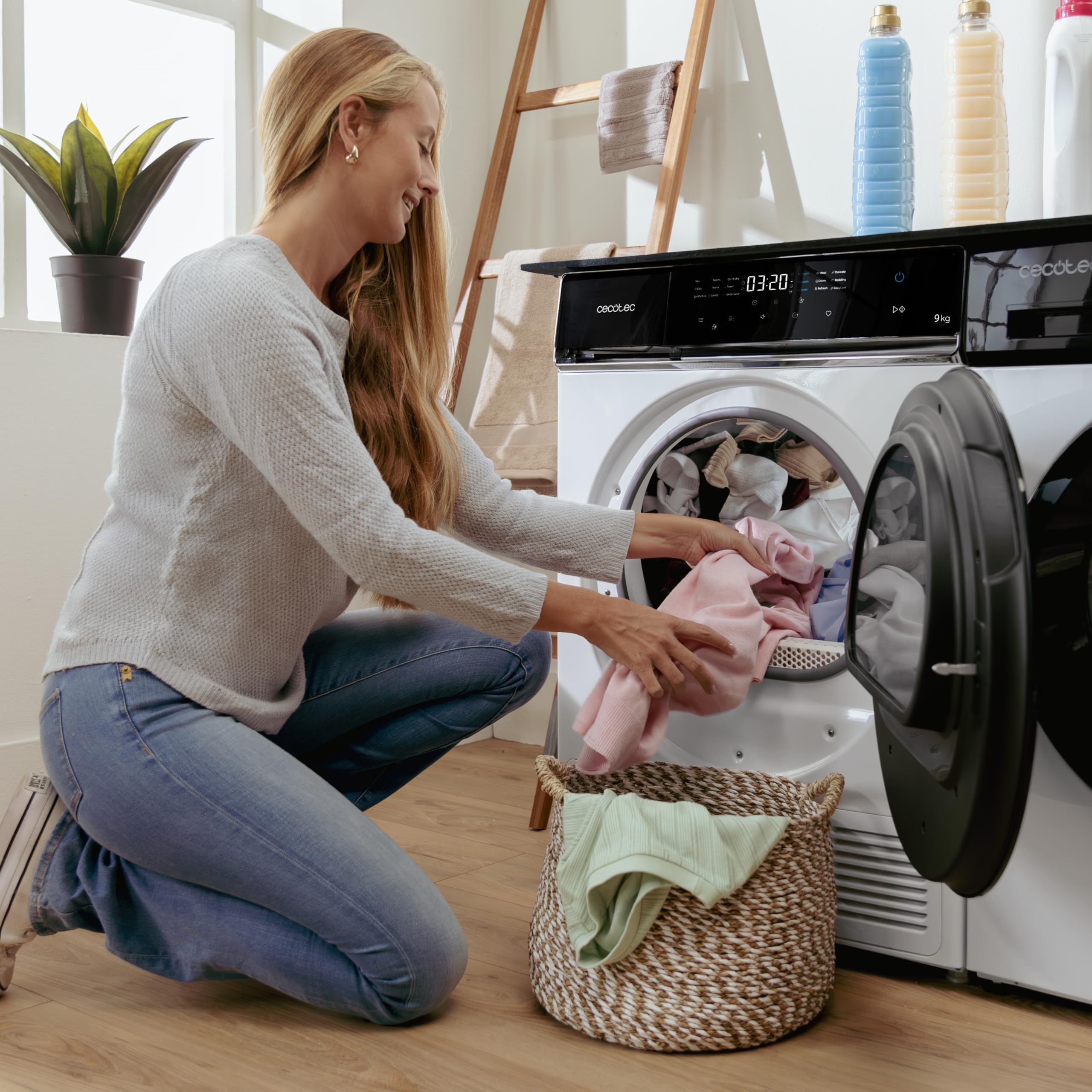 Cecotec Secadora de Ropa Bomba de Calor 9kg Bolero DressCode Dry 9400 A+++. 600W, Bajo Consumo, Full Touch, Plancha Fácil, 15 Programas, Secado Automático y Tambor de Acero Inoxidable