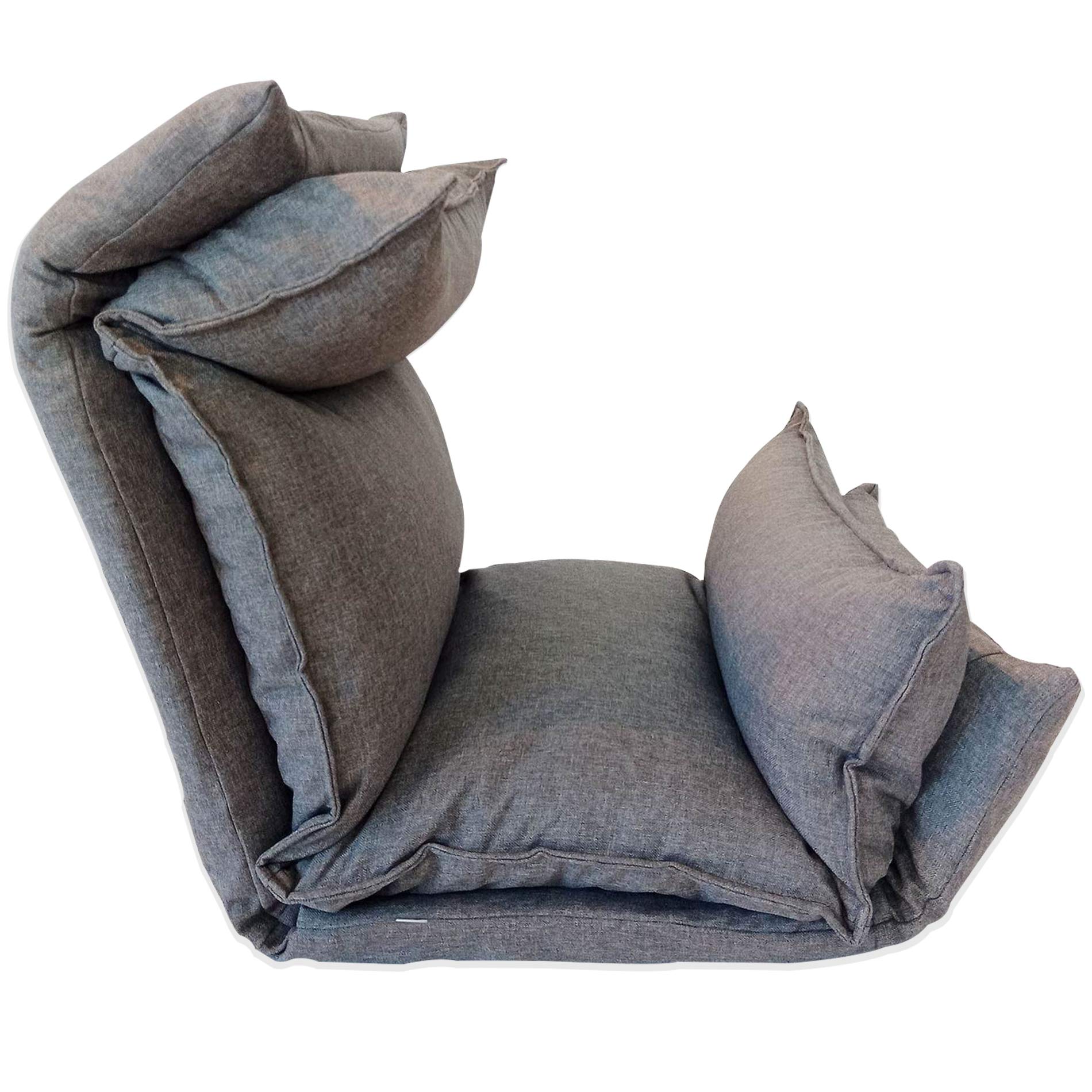 Rebecca Mobili Sitzkissen, Thaikissen fr Meditation Yoga, Meditationskissen, Hellgrau, Metall Polyester, Wohnzimmer Terrasse - Maße: 70 x 56 x 70 cm (HxLxB) - Art. RE6193