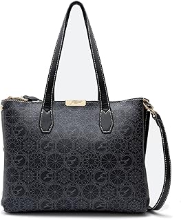 Borsa a Spalla Teodosia Black finiture Nero - da Donna - in Similpelle - Collezione Roma - Stampa Teodosia - Colore Nero, Taglia Unica