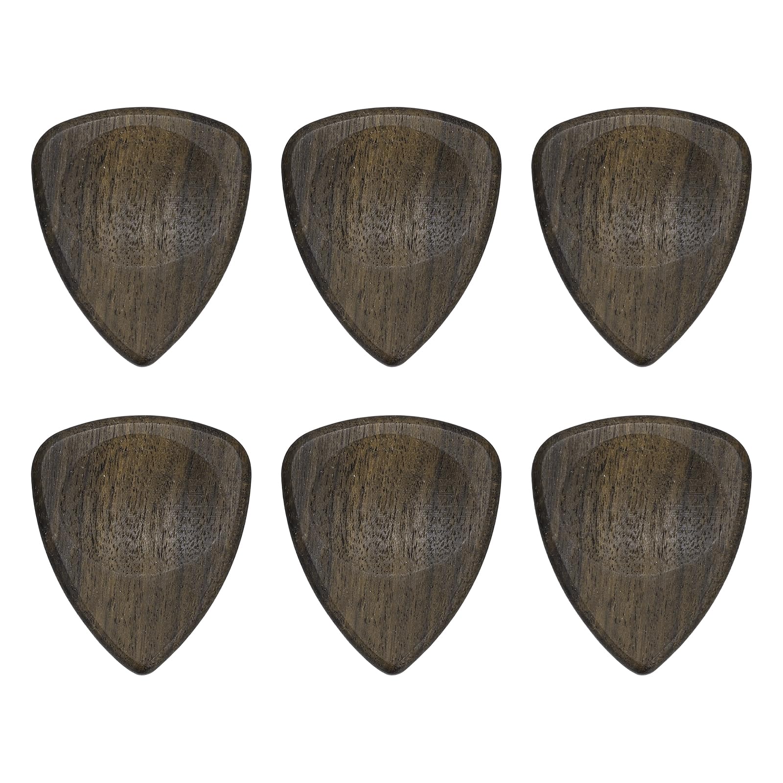Muiltvoe 6 Pcs Rosewood Wood Guitar Pick, 3.0mm Ultra Heavy Gauge Wood Groove Shape Guitar Picks for Electric, Acoustic, Bass Guitars, Purple Red