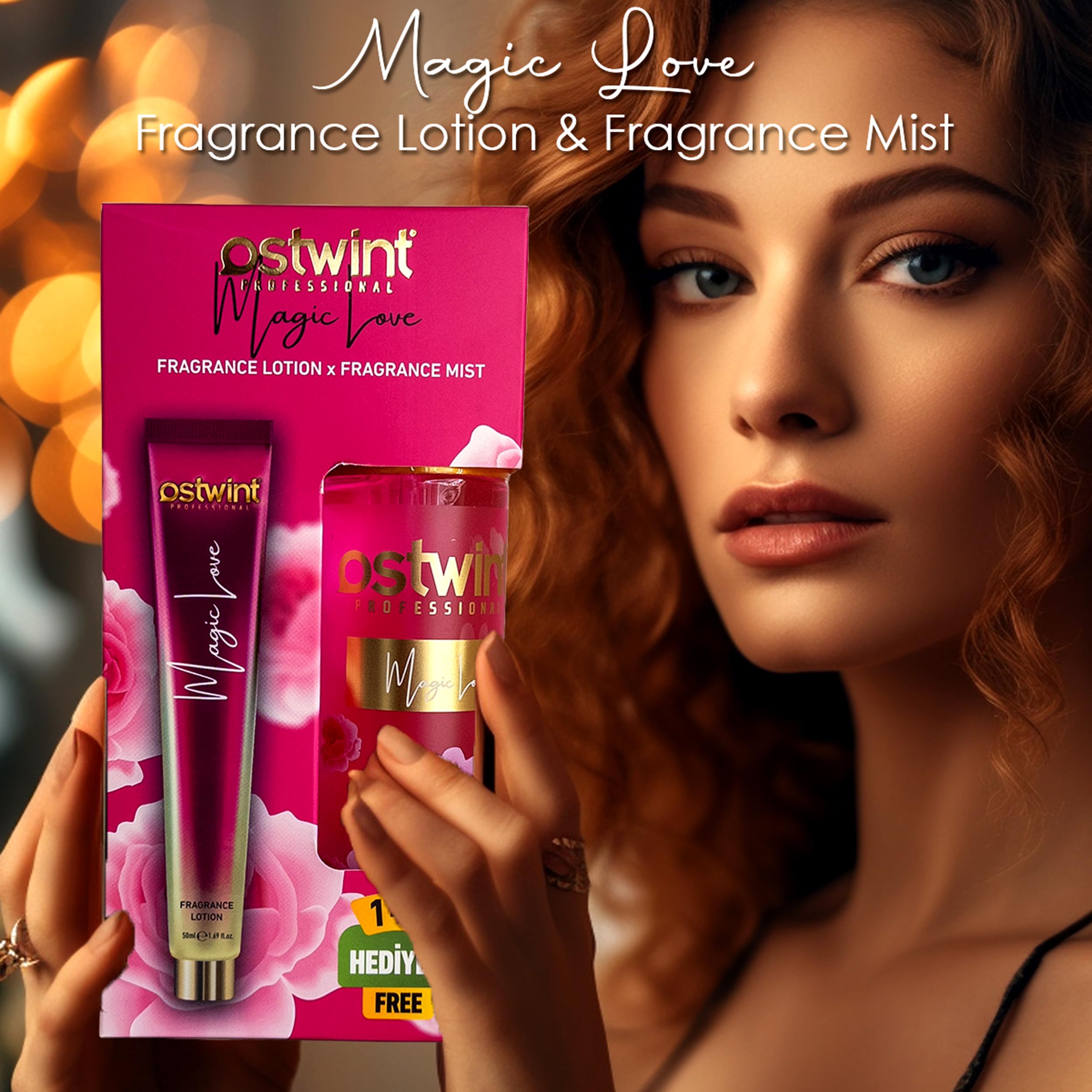Ostwint Fragrance Mist Magic Love Vücut Spreyi 200ml & Vücut Kremi 50ml Set - Ferahlatıcı Romantik Esinti ve Çiçeksi Parfüm Kokusu