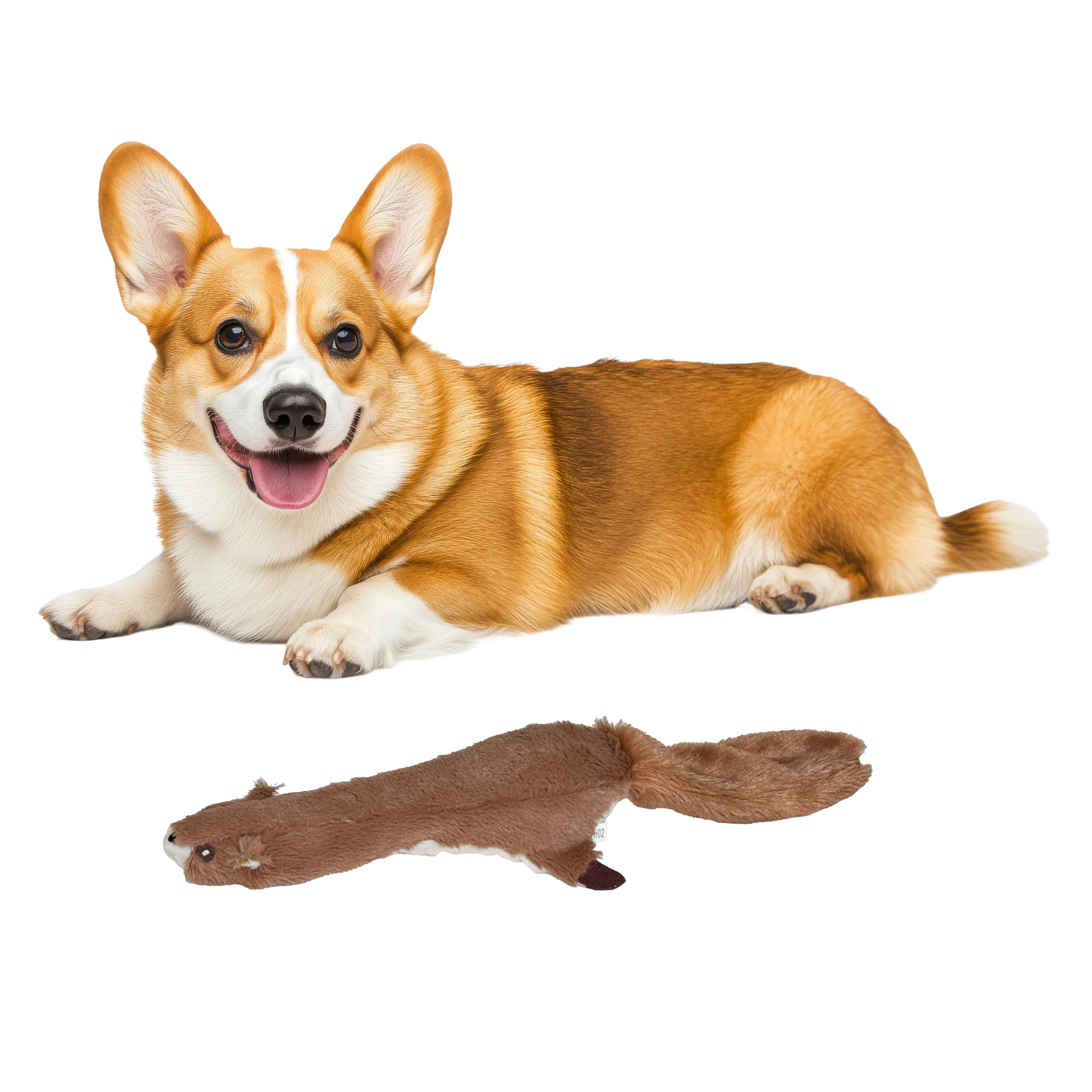 SPOT Ethical 5735 Skinneeez Plus-Squirrel Stuffing-Less Dog Toy, 15-Inch