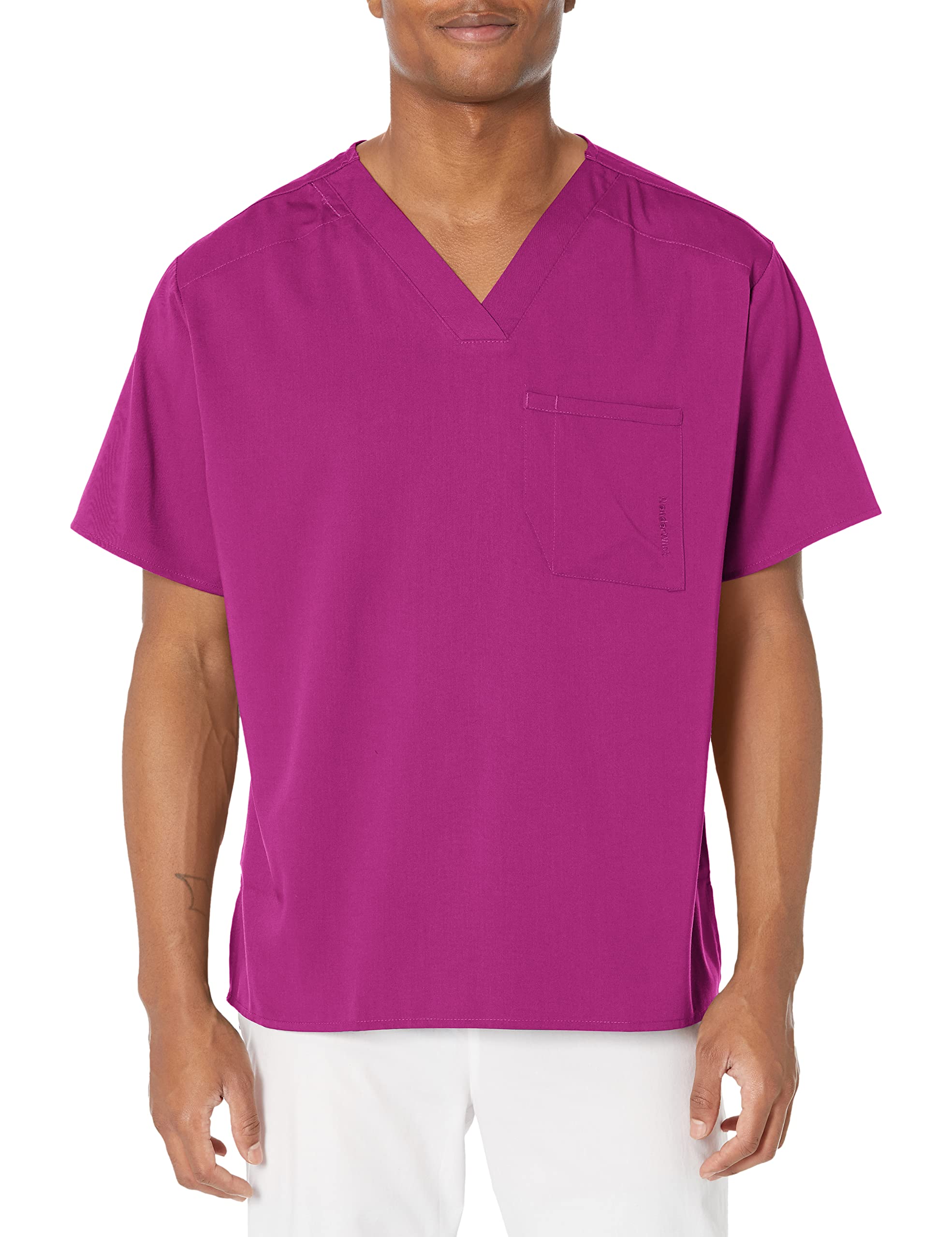 WonderWink 6619XWINE3XL WonderWink PRO męski top z dekoltem w serek, wino, rozwinięty, rozmiar 3XL