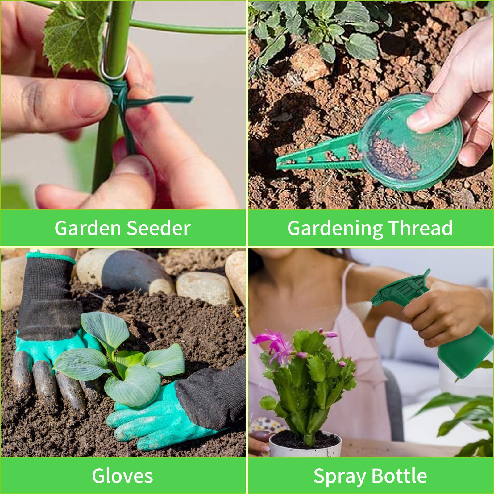 Welltop Gartengeräte-Set, 13-teiliges Garten-Handwerkzeug-Set aus Aluminium, robuste Gartengeräte, inklusive Kelle, Umpflanzer, Gartengeschenke usw., Gartengeschenke für Männer und Frauen