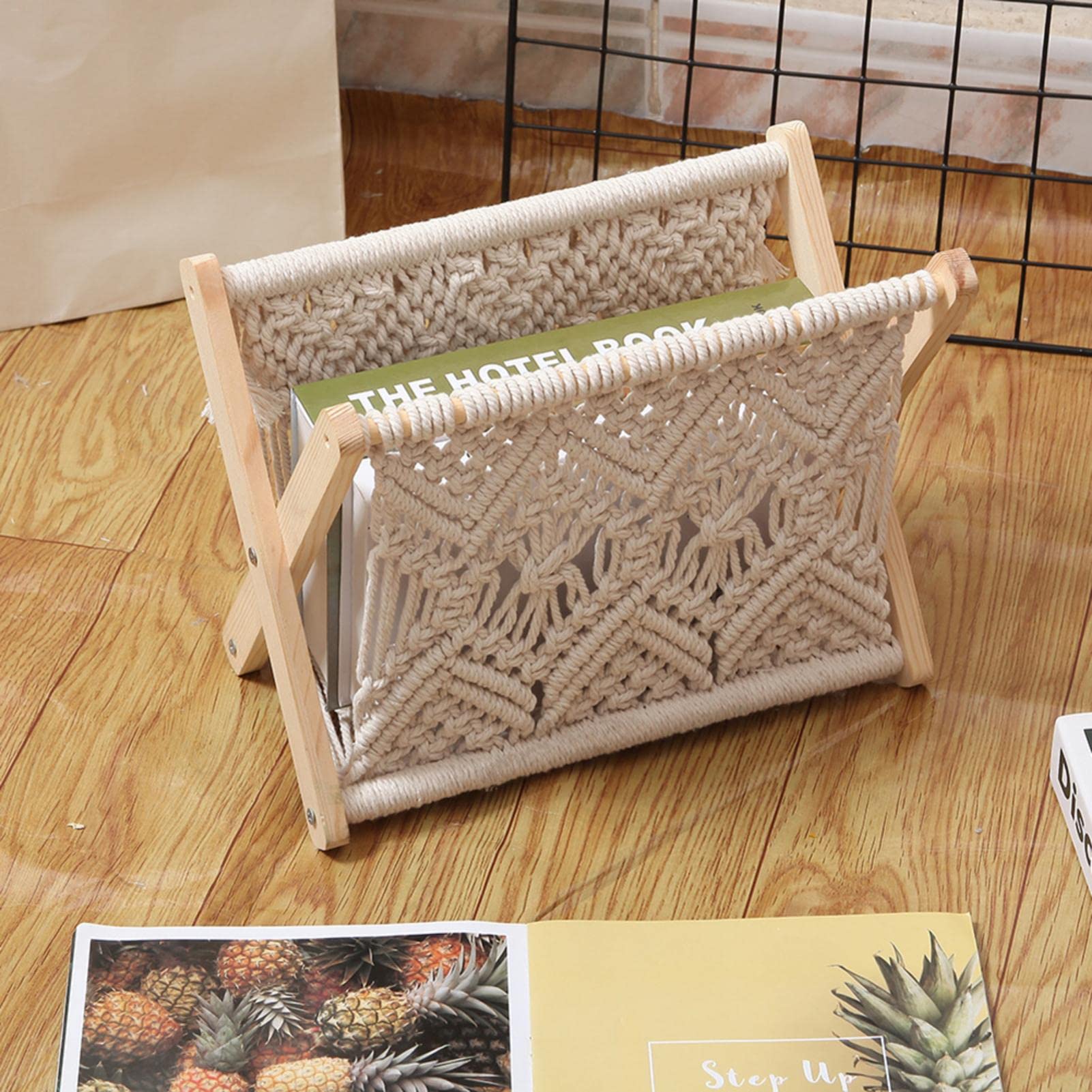 Boho tijdschriftenhouder - tijdschriftenmand, chique documenthouder