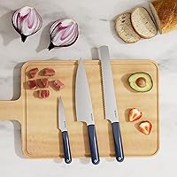 Vista 9 de CIARRA Juego de 5 cuchillos de cocina profesionales, juego de cuchillos de chef, cuchillo de pan, cuchillo utilitario, cuchillos de cocina de acero