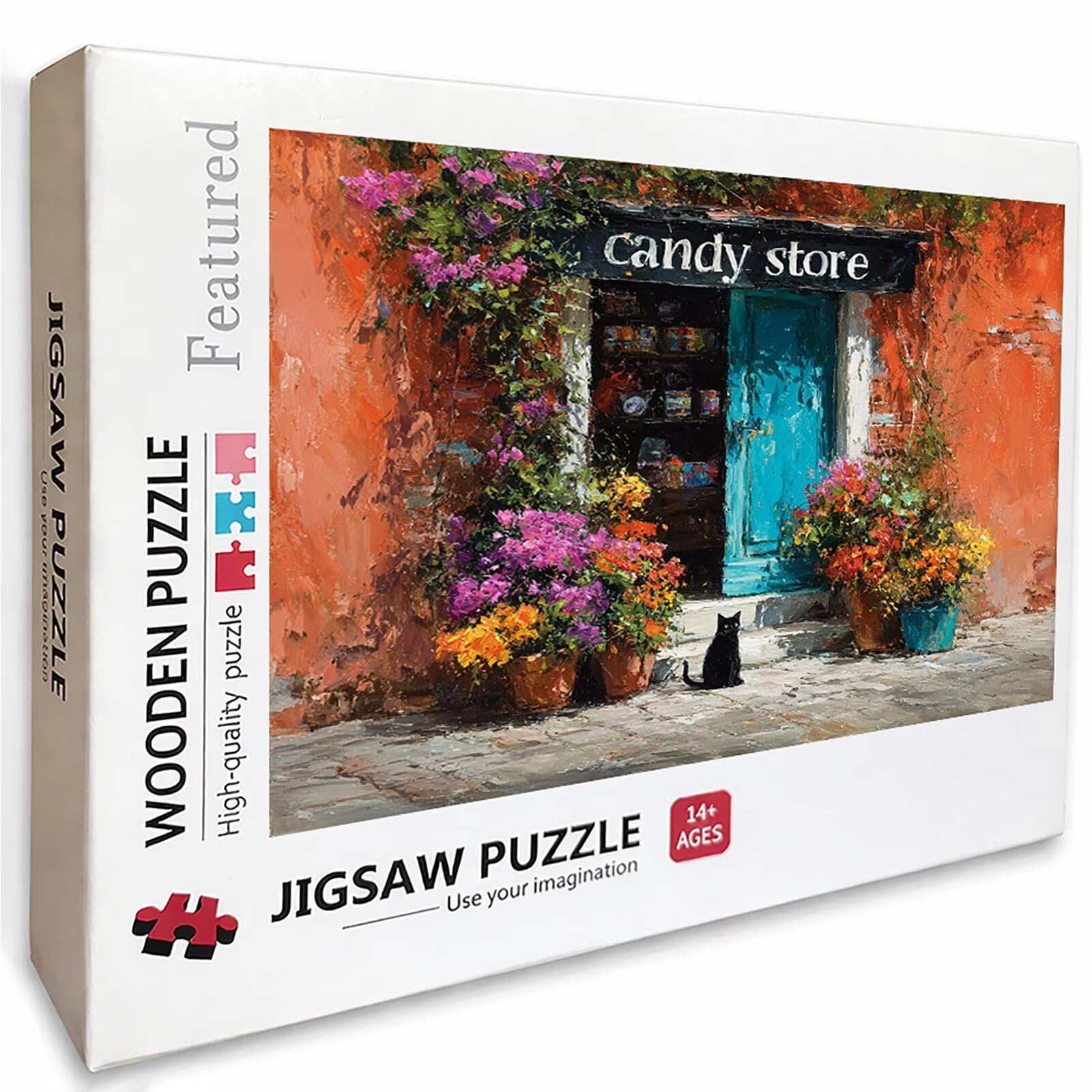 Chat Puzzle 3000 pièces Adultes, Puzzle Bois 122x81cm, Adultes Jeu éducatif Défi énigme avec Une Boîte d'emballage Exquise, Jeu Relaxant Détente Collection, été Decoration, (Vue De La Rue) P-3853