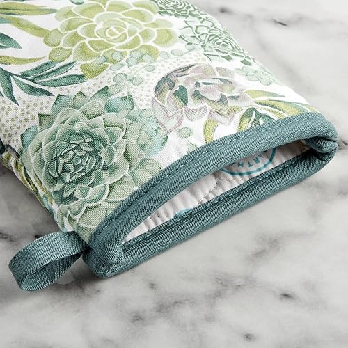 Miniatura 4 de Martha Stewart Succulents - Juego de 2 manoplas de horno color verde 55 x 8 pulgadas