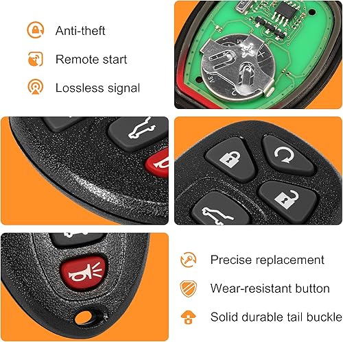 Miniatura 3 de Llavero de coche compatible con GMC Acadia YukonCadillac Escalade SRXChevy Suburban Tahoe TraverseBuick Enclave entrada sin llave control remoto sin