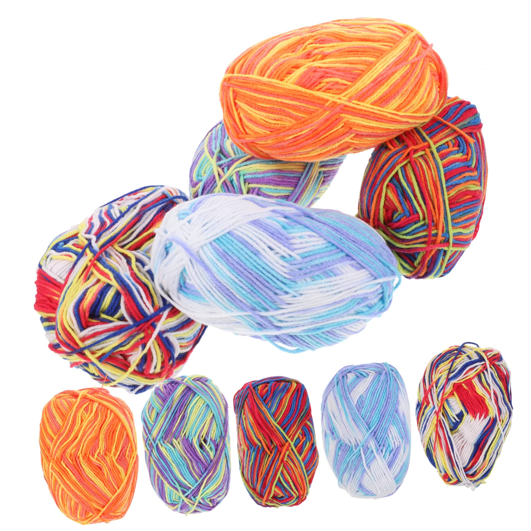 STOBOK 10rotoli Filato Multicolore Cotone Per Uncinetto e Maglieria Per Creazioni Artigianali e Progetti Di Decorazione Domestica