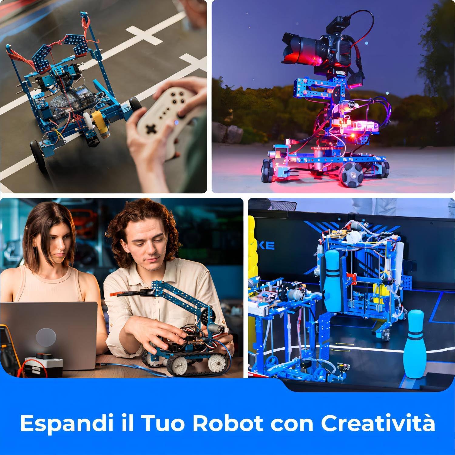 Makeblock mBot Ultimate Robot da Construire 10 in 1, Giocattolo STEM, Robot Programmabile Compatibile con Arduino e Scratch, Oltre 160 Parti Meccaniche e Moduli, Scheda di Controllo Principale MegaPi