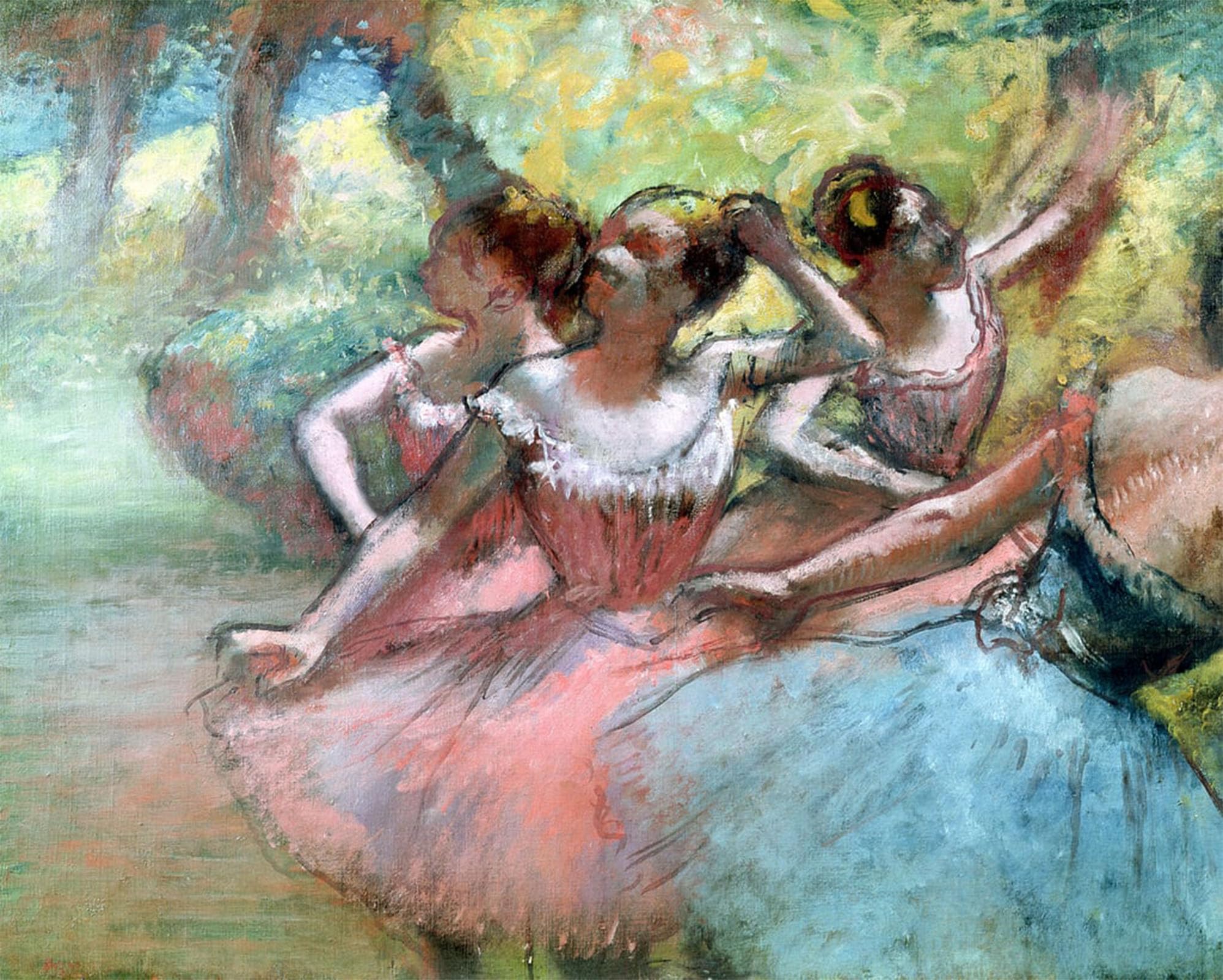 Serendipitp No Frame Vintage Picture Print On Canvas Wall Art Poster Four Ballerinas On The Stage By Edgar Degas Artwork Print Poster For Wall Decor 60X90cm