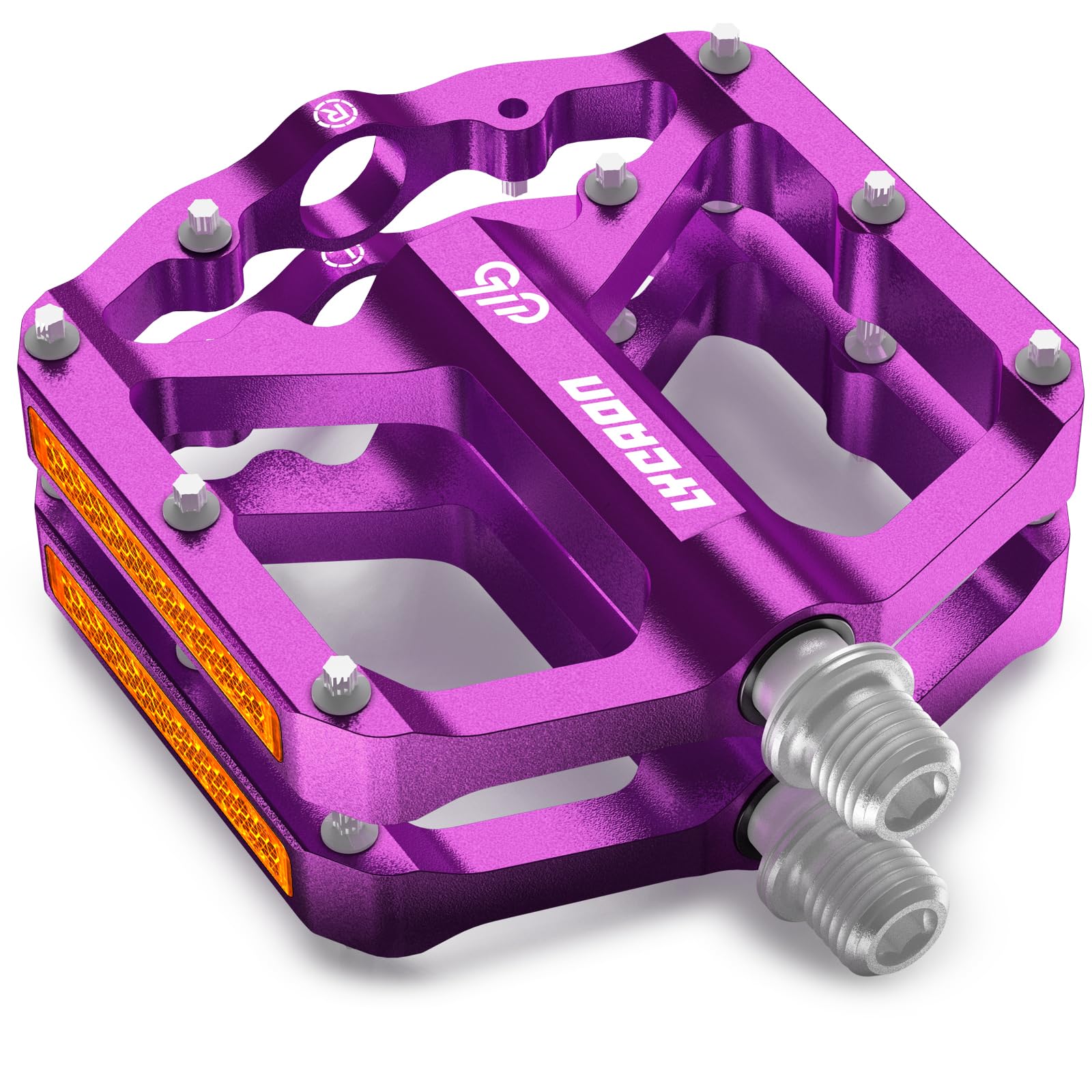 LYCAON Pédales de vélo - Pédales de vélo de Route/VTT - 3 roulements CNC en Alliage d'aluminium - Antidérapantes - Broche CR-MO - 9/16" Pédales Plates antidérapantes