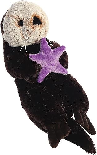 Aurora Huggable Destination Nation - Animal de peluche de nutria marina - Exploración global - Diversión de aprendizaje - marrón de 13 pulgadas