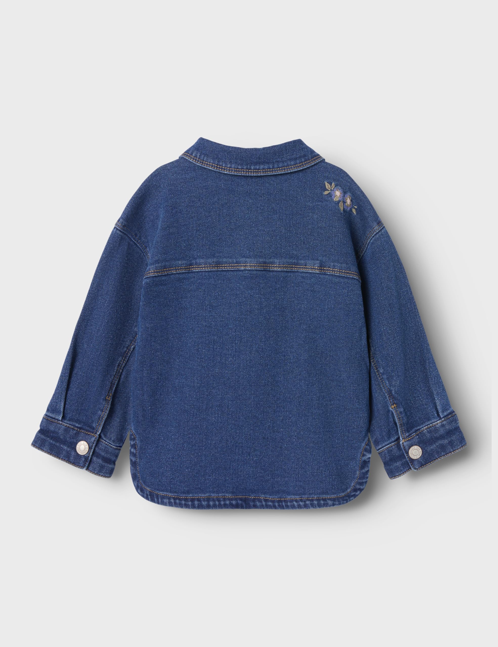 NAME IT Nmfkara Emb Dnm Jacket 1224-Fr, Dark Azul Denim, Numeric_122 para Niñas