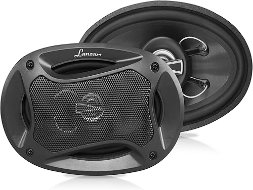 Lanzar - Altavoces coaxiales de 2 vías mejorados, sonido estándar de 4 x 6 pulgadas, rango completo, 240 vatios e impedancia de 4 ohmios, cono de