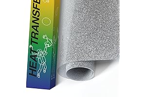 HTVRONT 13" x 3ft Silver Glitter Smart Iron-On Vinyl Rolls