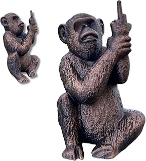 Funny Monkey Middle Finger Figurine - PLA Sculpture - Unique Desk Decor, Gift for Animal Lovers, Office, and Home Decoration