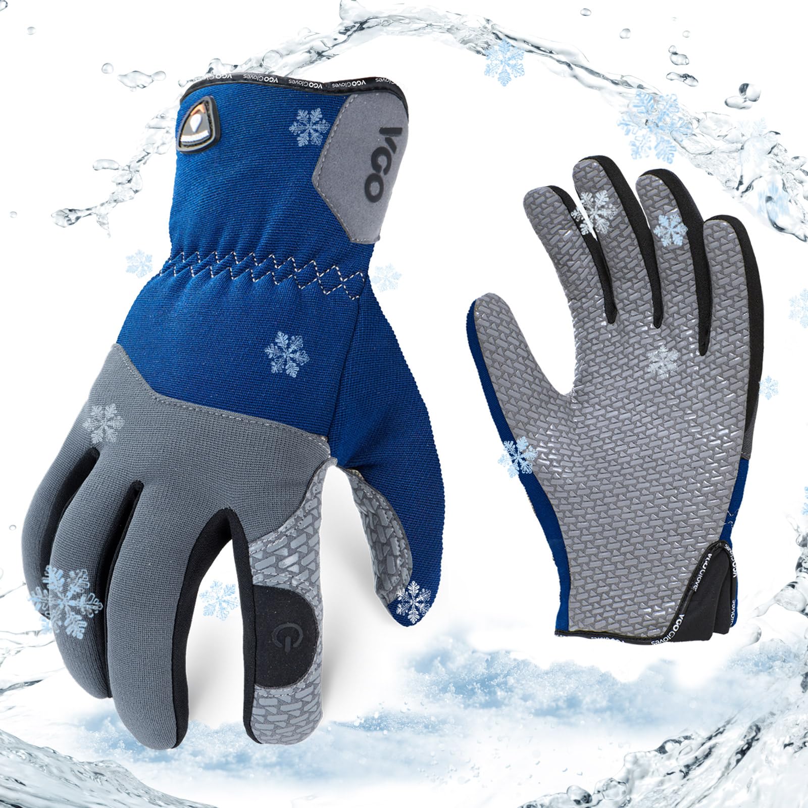 Vgo... 1Paar 0℃/32°F Winter Kunstleder Arbeitshandschuhe, Kaltes Wetter Wasserdicht Sicherheit Arbeitshandschuhe, Kühllager oder Gefrierschrank verwenden, w/3M Thinsulate Lining(SL7717FLWP)