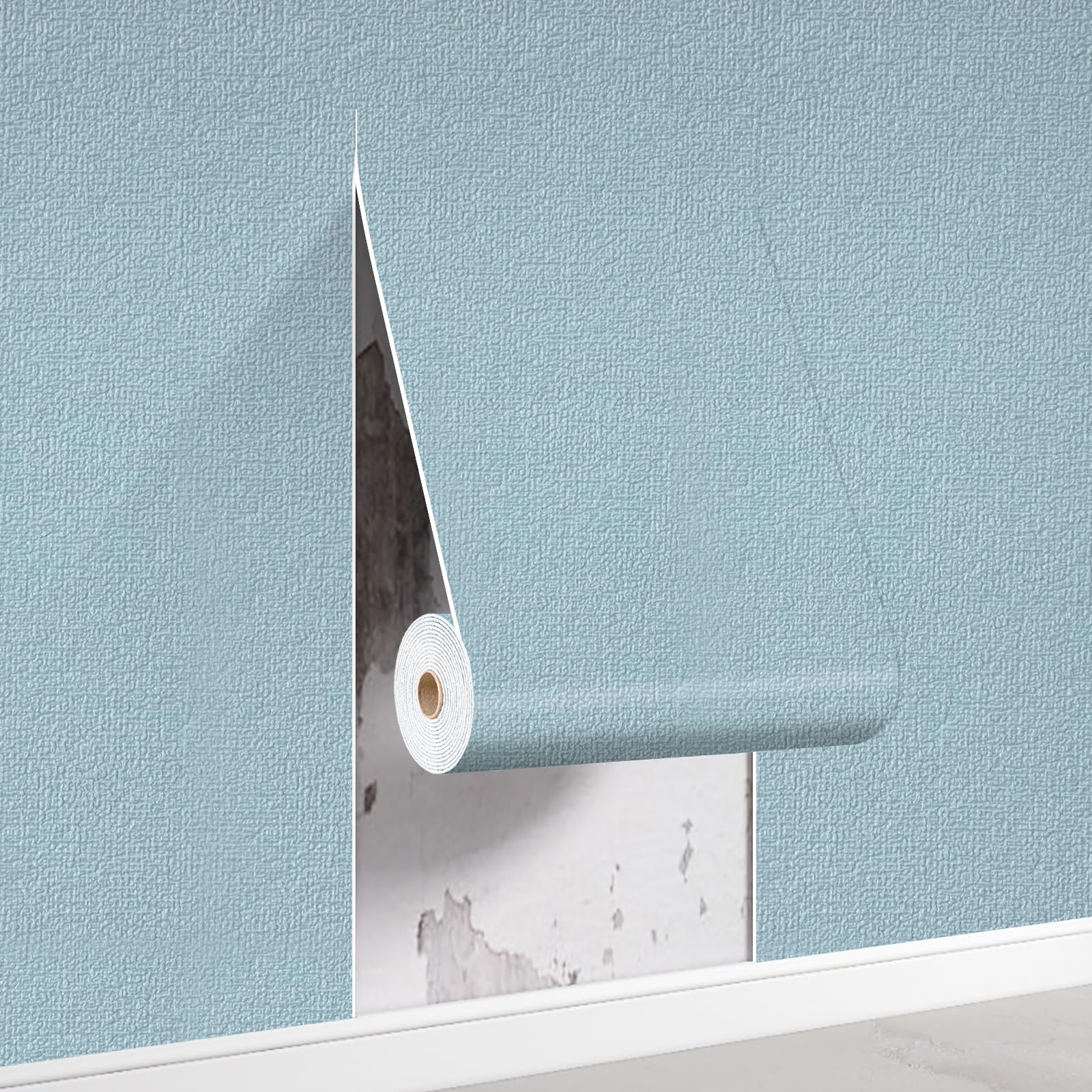Trafagala 4 Roll 3D Blue Textured 3mm Thick Self Adhesive Thermal Wallpaper for Cold Bad Walls Textured Insulating Wallpaper Waterproof Damp Proof Membrane Wall Panels for Ceiling Kitchen Bedroom — image 1