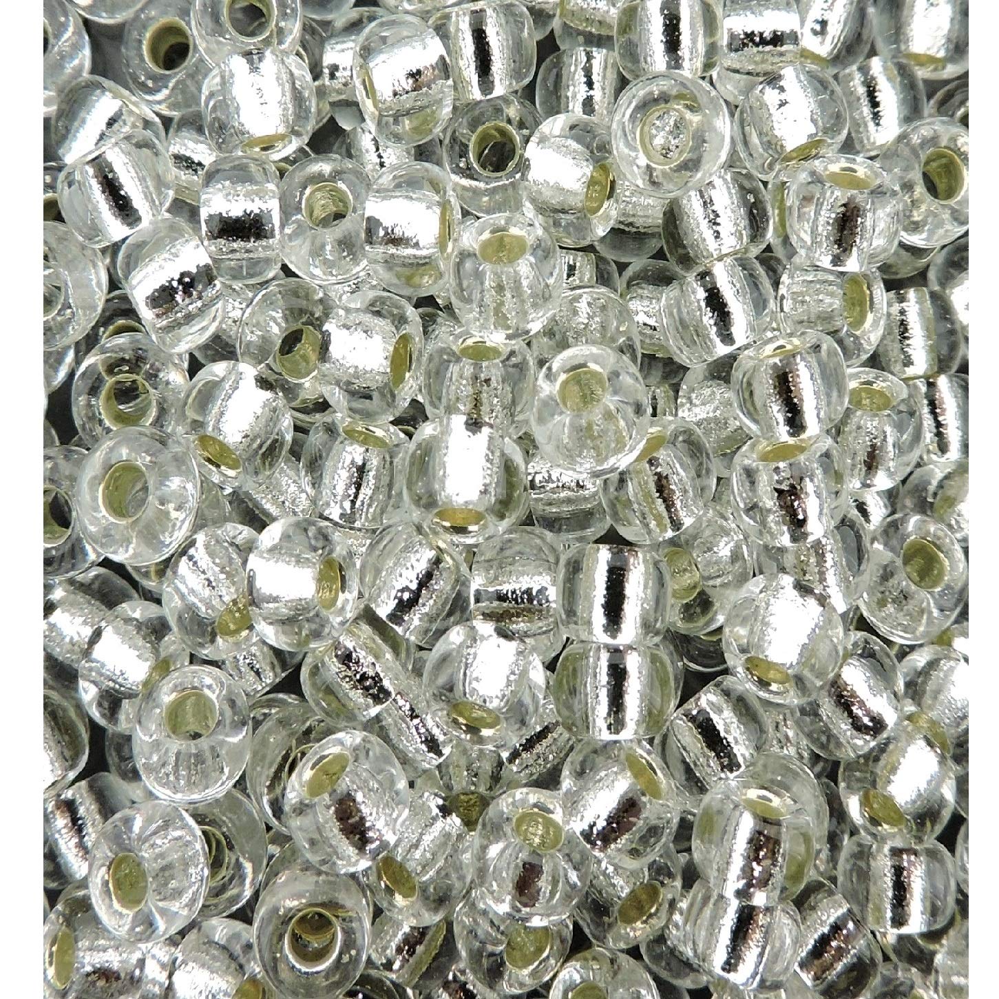 Miyuki Round Seed Bead Size 6/0 20g-tube Silver Lined Crystal