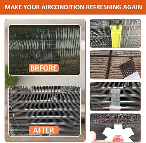 Miniatura 7 de Cenipar El juego de 5 peines de condensador de aire acondicionado incluye peine de aleta FCR6, peine de aleta de radiador de metal, peine de aleta