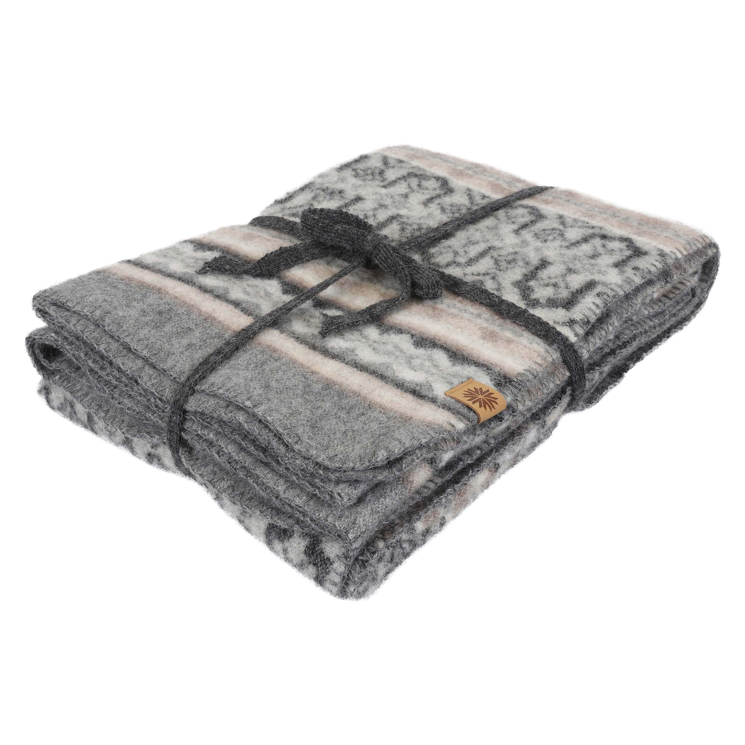 ICEWEAR Valrós Scandinavian design wool blanket (Grey)
