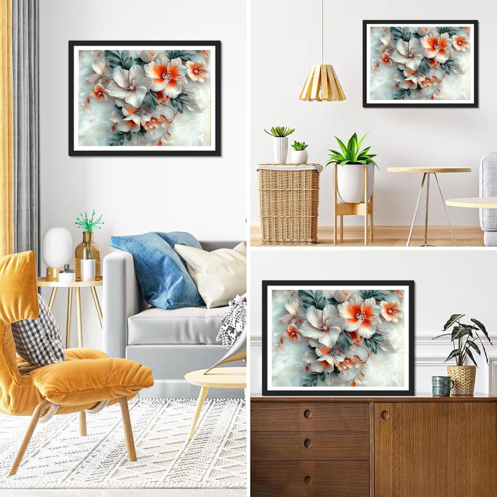 Flower Diamond Art, zestawy do malowania diamentami 5D dla dorosłych 61 x
