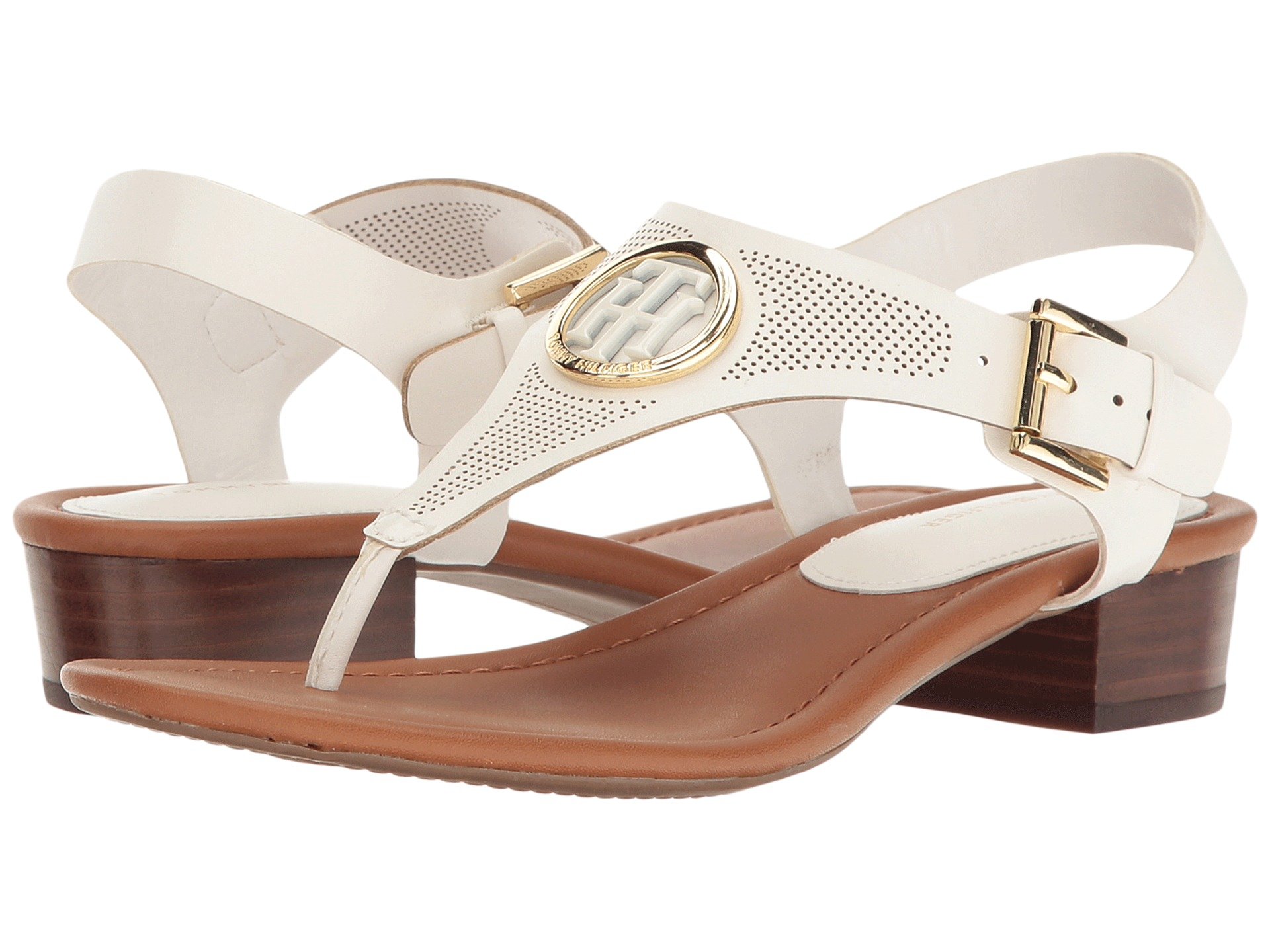 Tommy Hilfiger Kandess BlockHeel Thong Sandals Women'S Shoes In White
