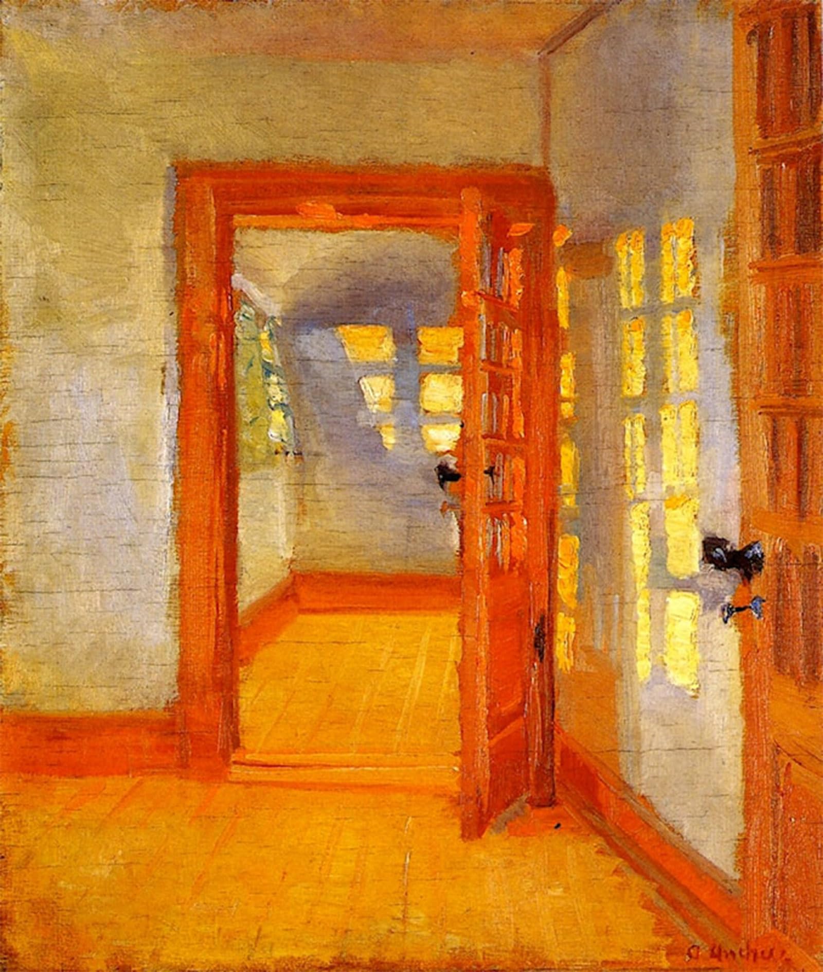 ARTXLXXBN Famous Art Print Poster Vintage Wall Art Interior Annex by Anna Ancher Canvas Art Poster for Home Decor 60x90cm