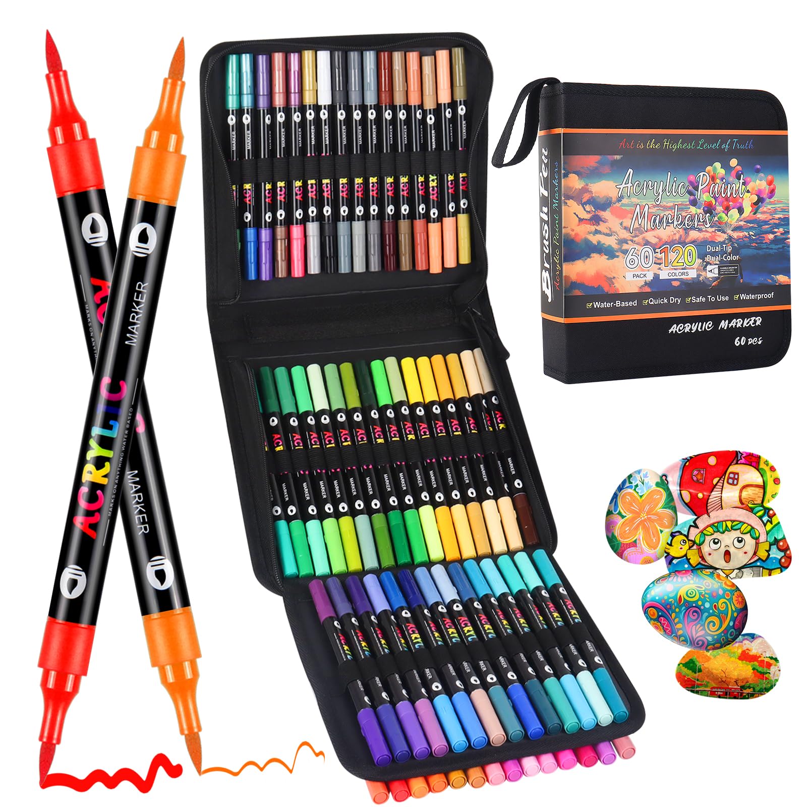 Marqueurs à Peinture Acrylique Pour La Peinture Sur Roche, Verre, Toile