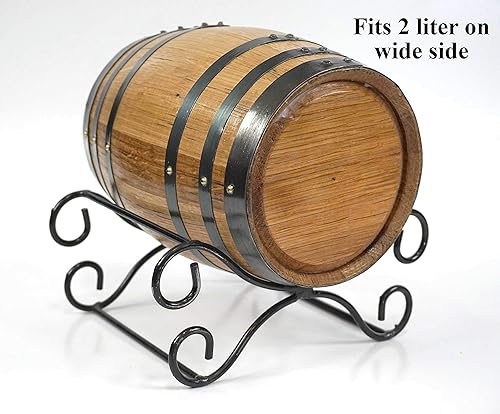 Miniatura 3 de THOUSAND OAKS BARREL Soporte de cuna de hierro forjado para barril de envejecimiento de roble de 1 litro y 2 litros - Base de soporte de metal mini