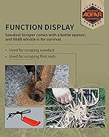 Vista 4 de AOFAR Arrancador de incendios, varillas de ferrocerio AF-376 (Ferro), kit de inicio de incendios con dos herramientas múltiples, silbato