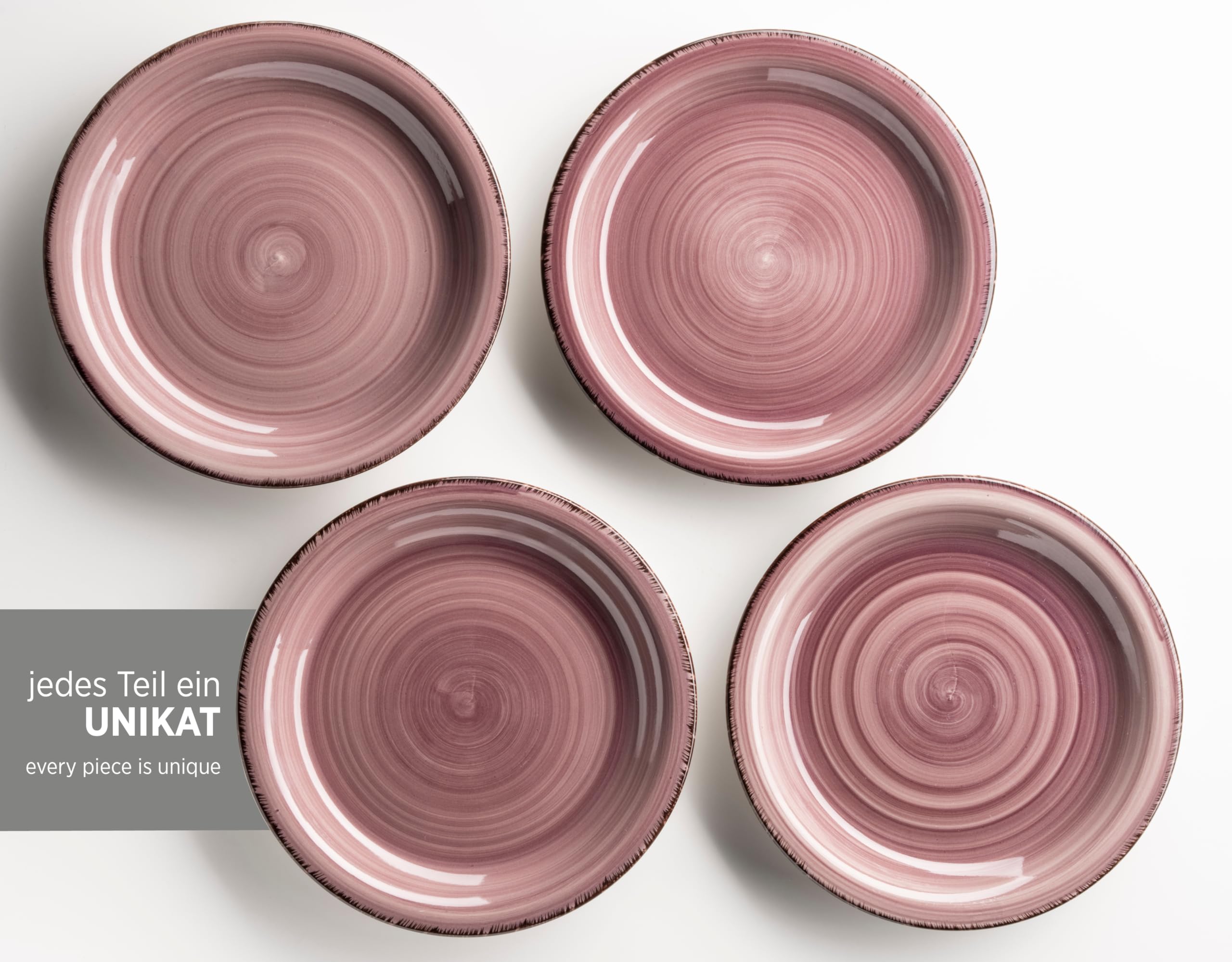 MÄSER Bel Tempo II 931950 - Servizio da colazione per 6 persone, in ceramica dipinta a mano, 18 pezzi, colore: Viola
