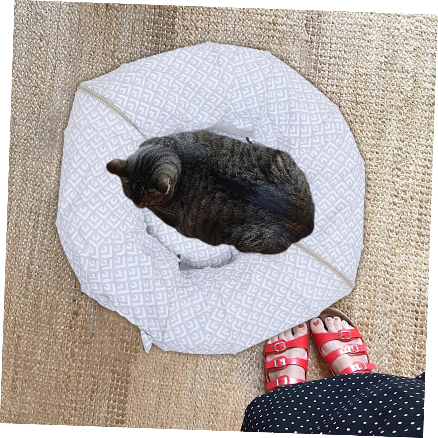 YARNOW Cama túnel para Gatos Desmontable Cat Tunnel Bed Jaula para Gatos al Aire Gatito Juguetes para de Interior Cama del túnel del Piso Tipo para paño