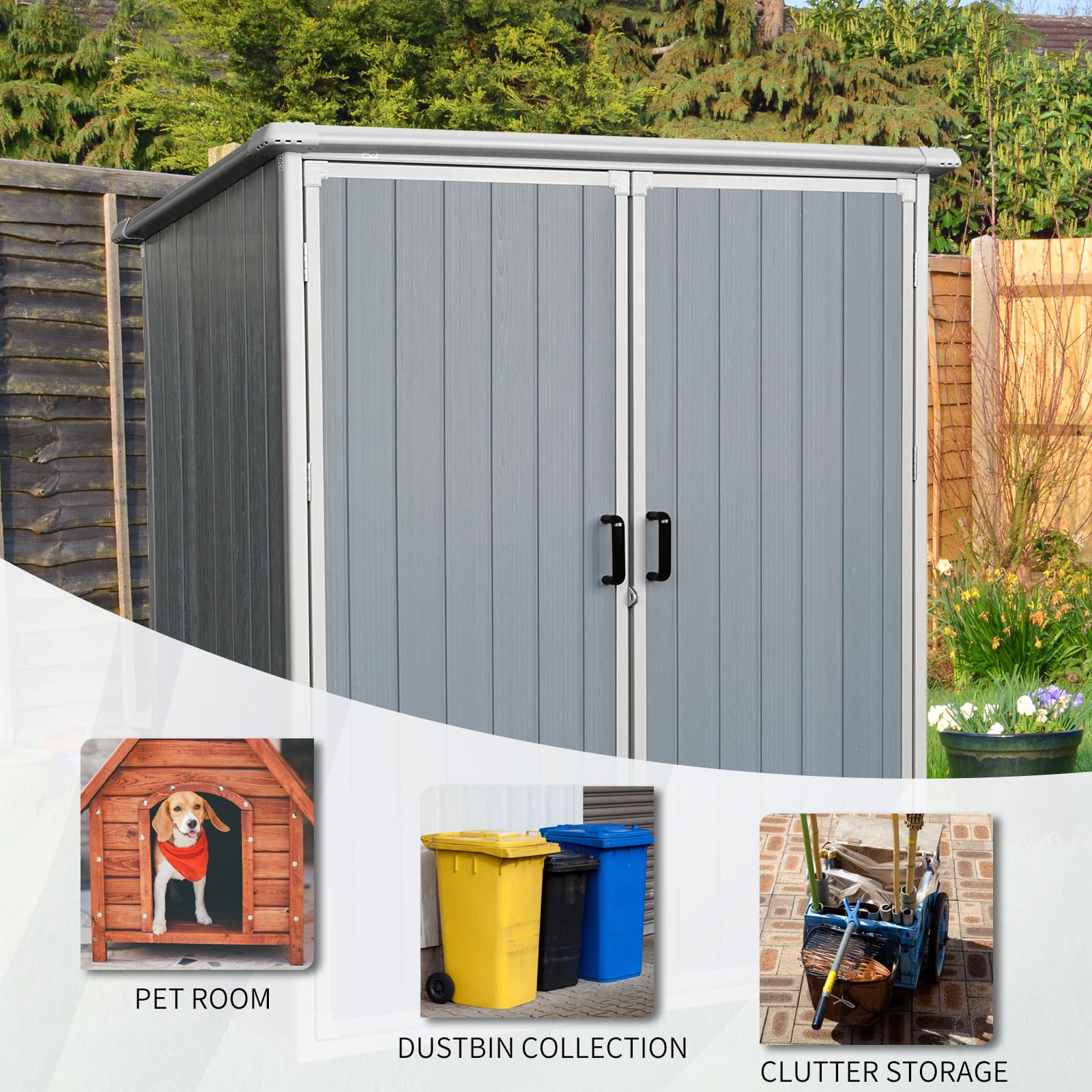 Snapklik.com : KEIKI 5x3 FT Outdoor Storage Shed Waterproof Resin ...