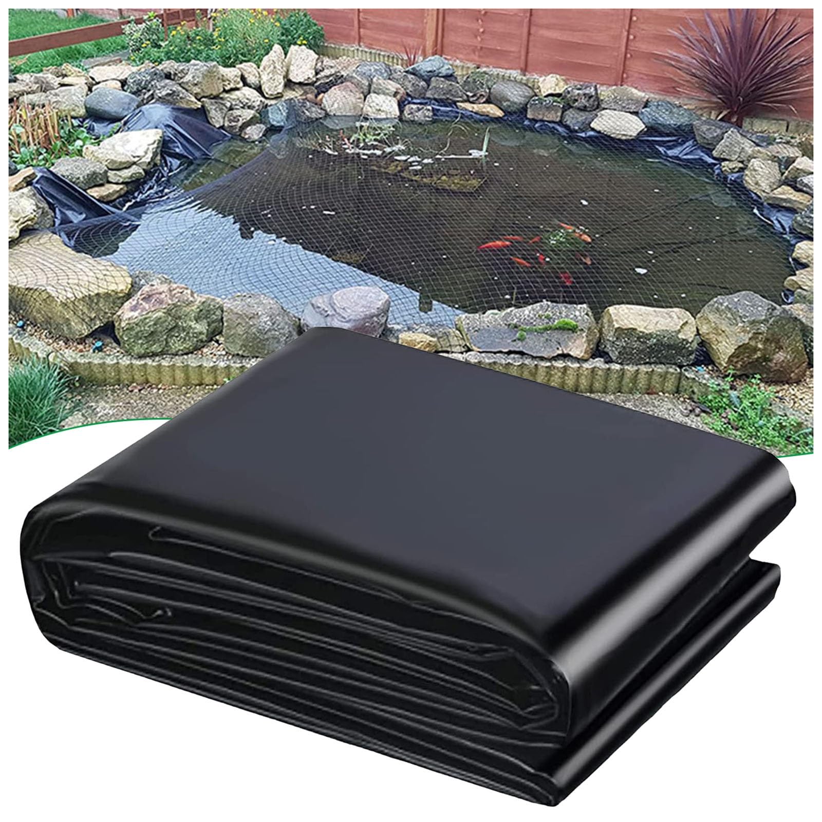 Vetris One Color Hdpe Pond Liner 2X2m 4X8m 5X6m 6X10m 10X10m Heavy Duty Pond Liners For Koi And Fish Pools, Flexible Impermeable Garden Pool Membrane, Easy Cutting(Size:2x2m(6.6X6.6ft))