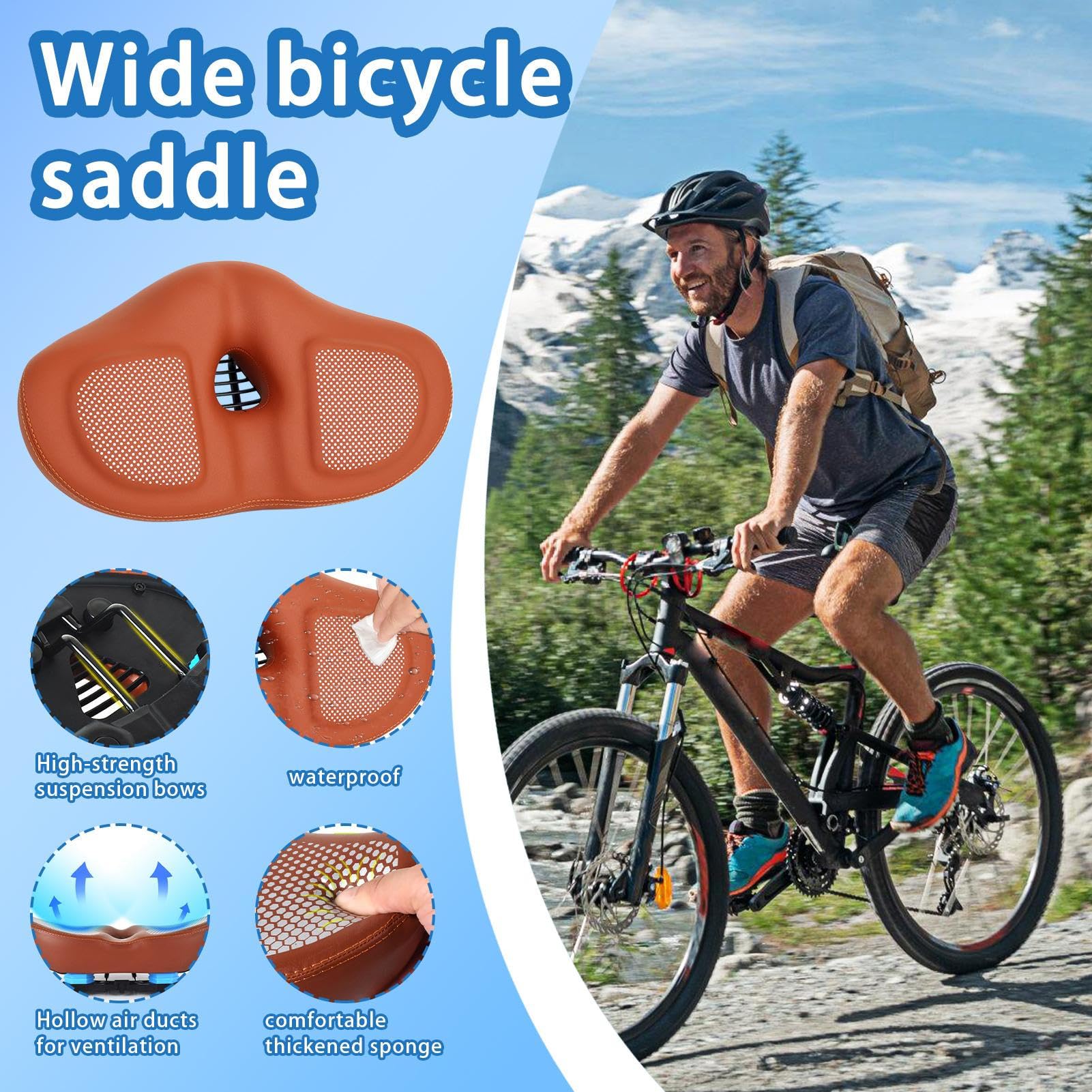 Siège de vélo confortable, imperméable, ergonomique, respirant