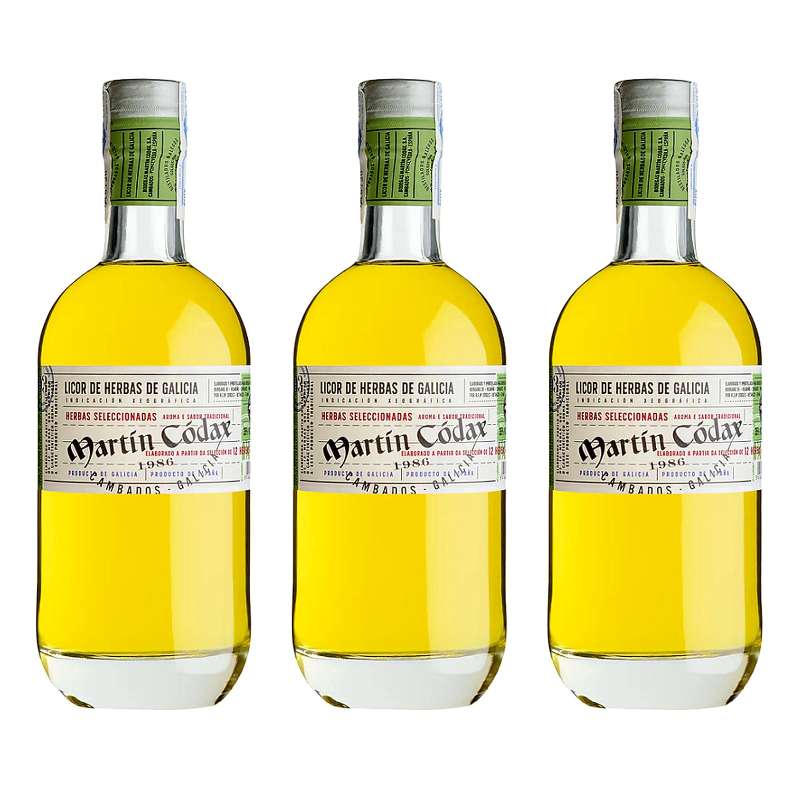 Licor de Hierbas Martín Códax destilado premium selección gourmet – 3 Botellas x 70 cl