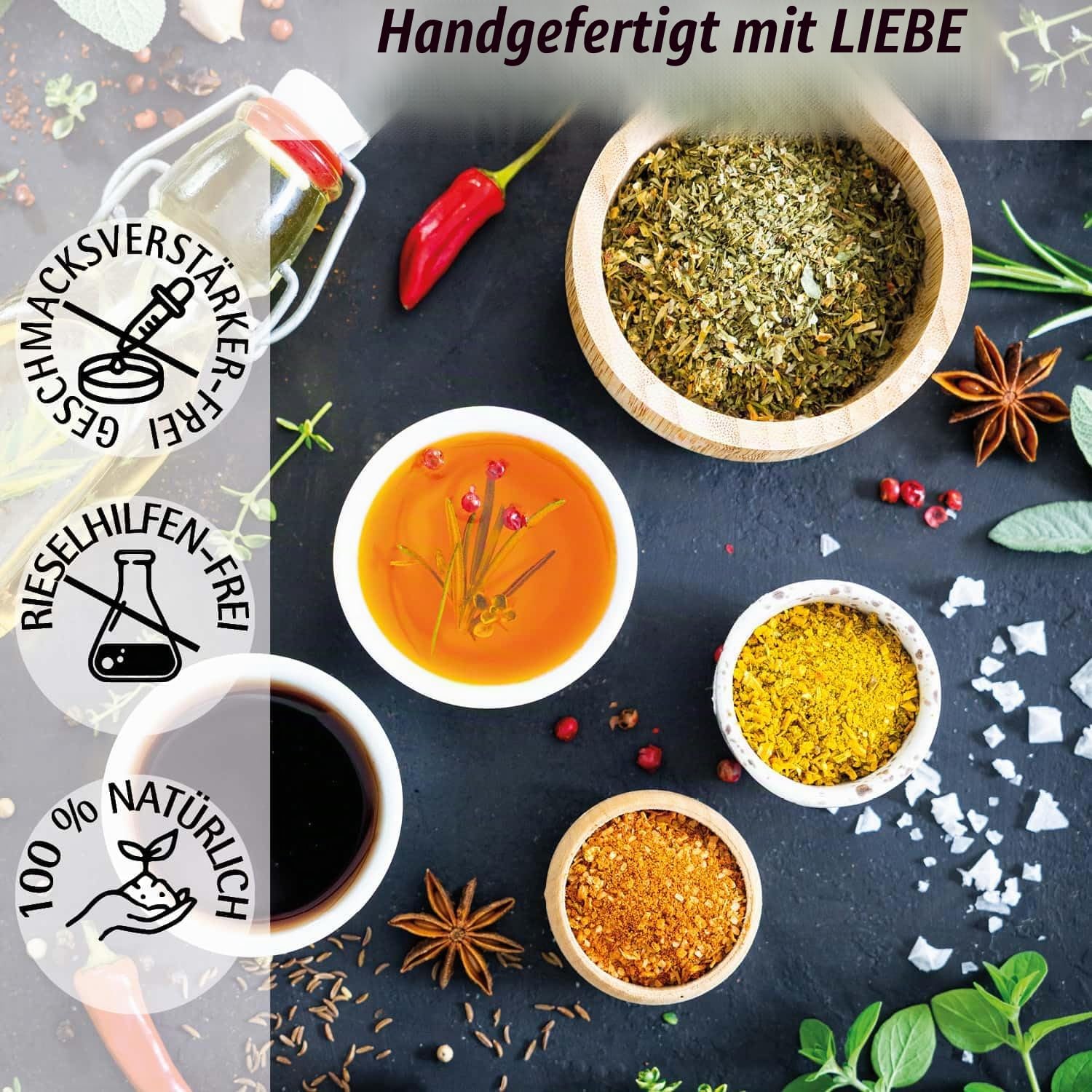 Hallingers Genuss Manufaktur Gewürz Glückwunsch-Geschenk-Set - 24 Gewürze aus aller Welt in wertiger Geschenkbox mit Rezept-Booklet ""Herzlichen Glüc..."", Geschenkidee für Frauen Männer