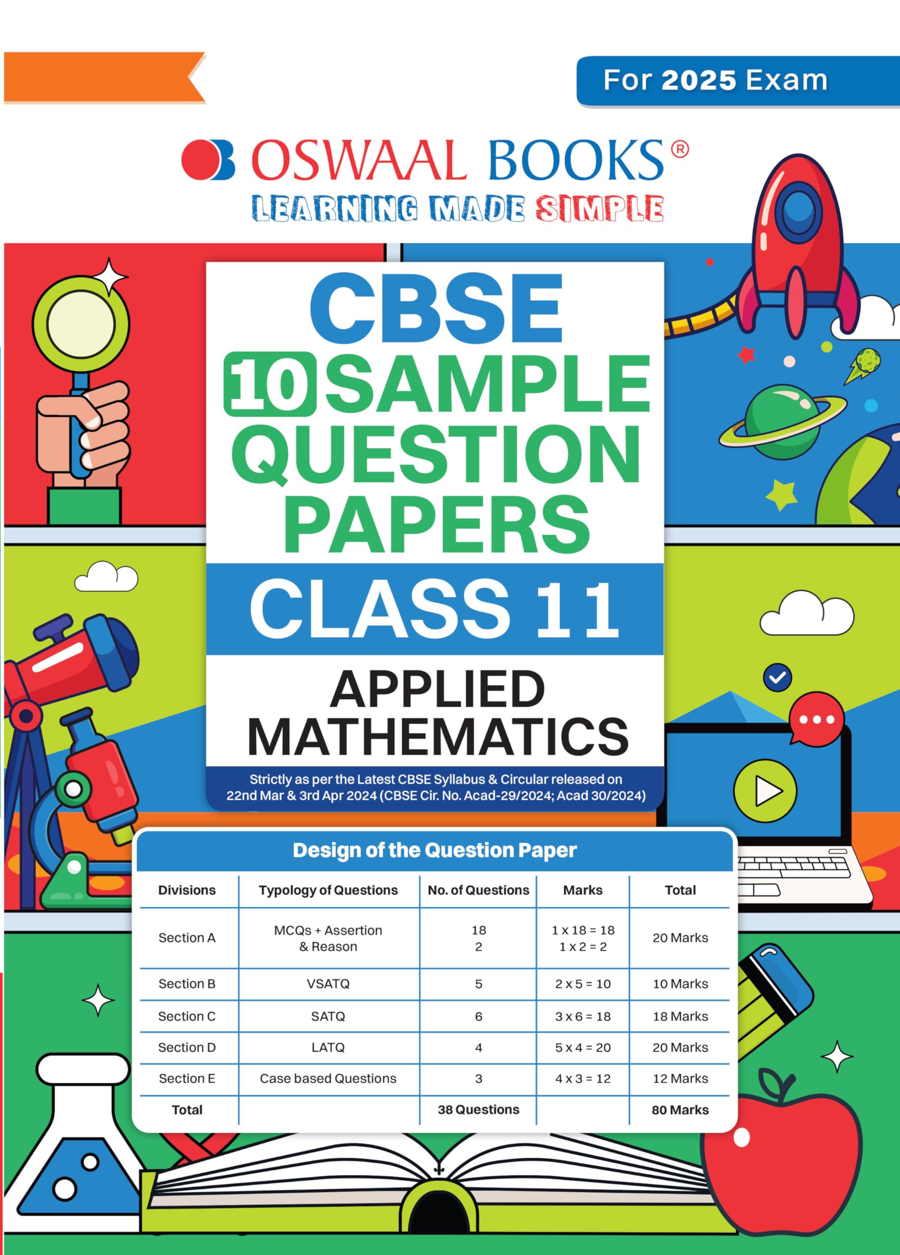 Oswaal Cbse Sample Question Papers Class 11 Applied Mathematics (For 2025 Exam)