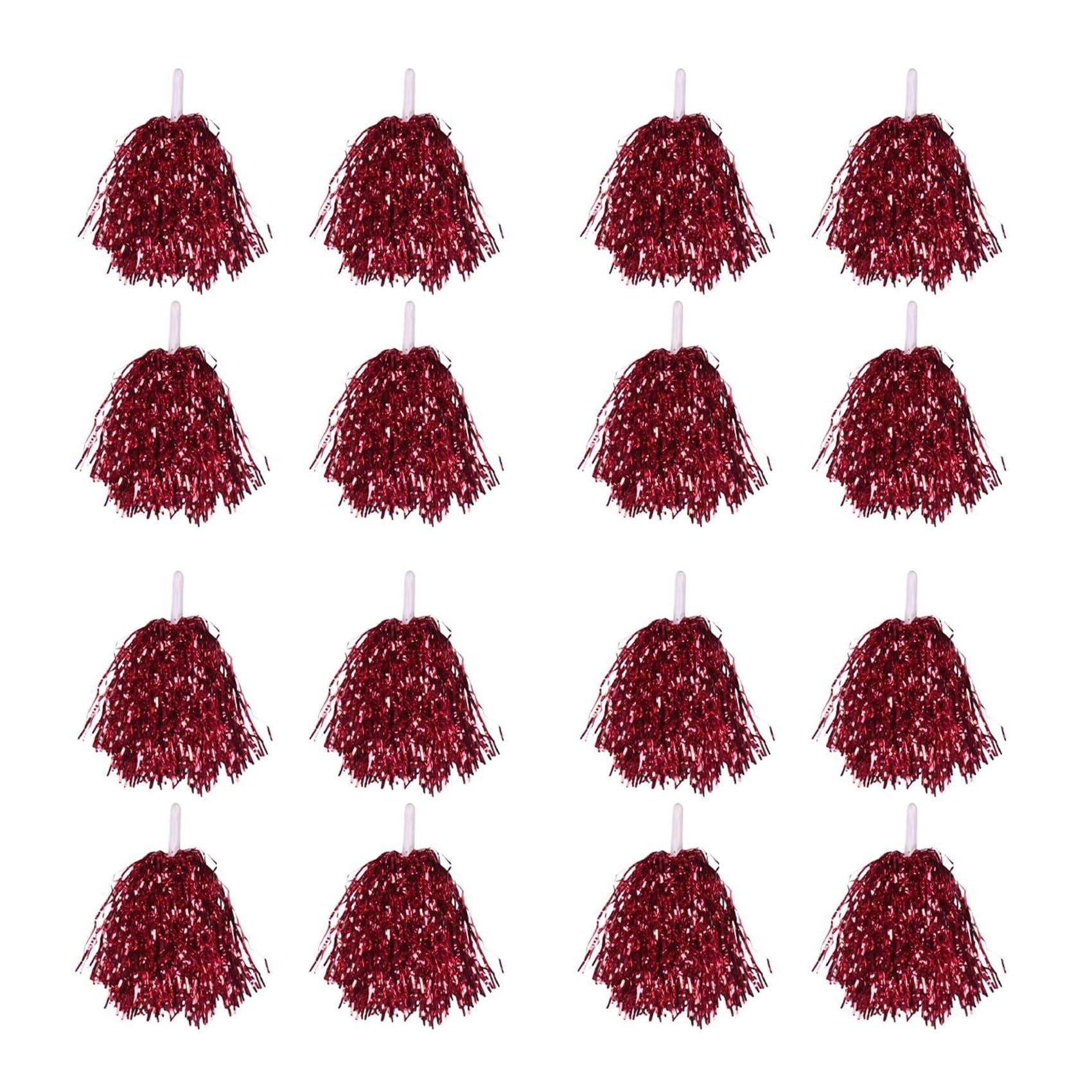 Cheer Leading Poms Lot de 96 pompons pom-pom girl en aluminium métallisé avec poignée plastique