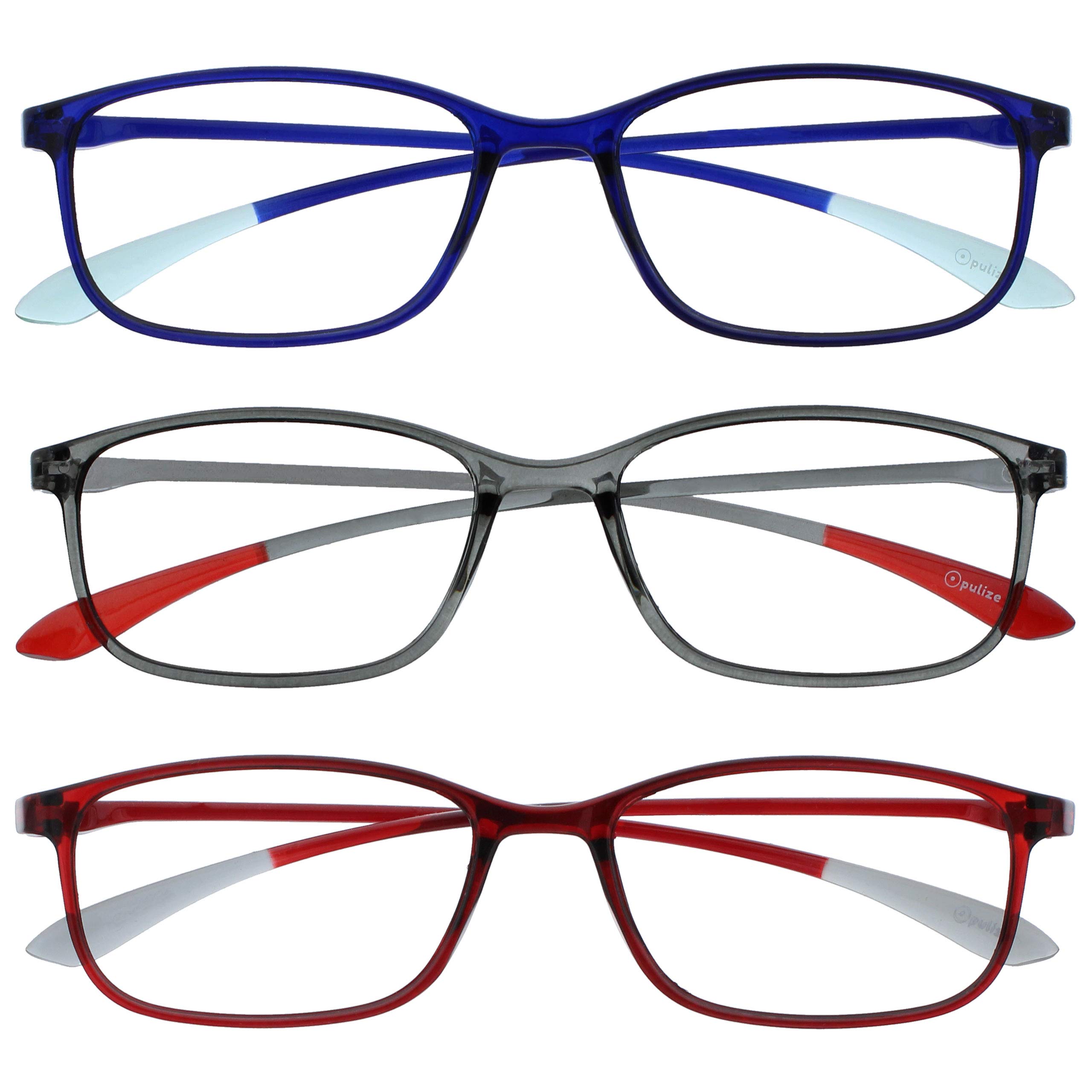 Opulize Ice Pack 3 Súper Ligero Gafas De Lectura Negro Azul Gris Mujeres Hombres RRR61-137