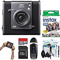 Vista 1 de Fujifilm Instax Wide Evo - Cámara híbrida de película instantánea con película instantánea Fuji Instax Wide y paño de limpieza de microfibra