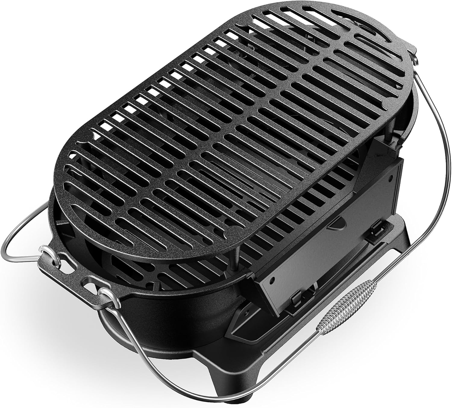 Besuche Wiltec Gusseisen Grilltopf: Tragbarer Holzkohlegrill mit Topf