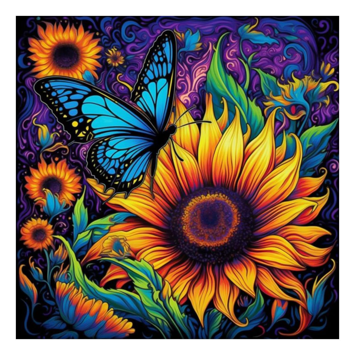 Mandun Art Landschaft Diamond Painting Erwachsene Sonnenblume Diamant Painting Full DIY Diamant Kunst Malerei Stickerei Set Home Wand Dekor 30x30cm