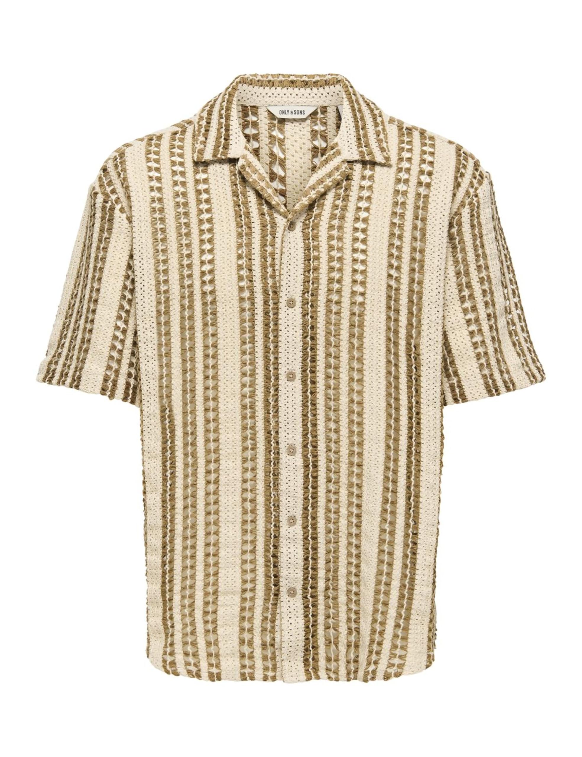 ONLY & SONS Onsdani Crochet SS Shirt, Cloud Dancer, M